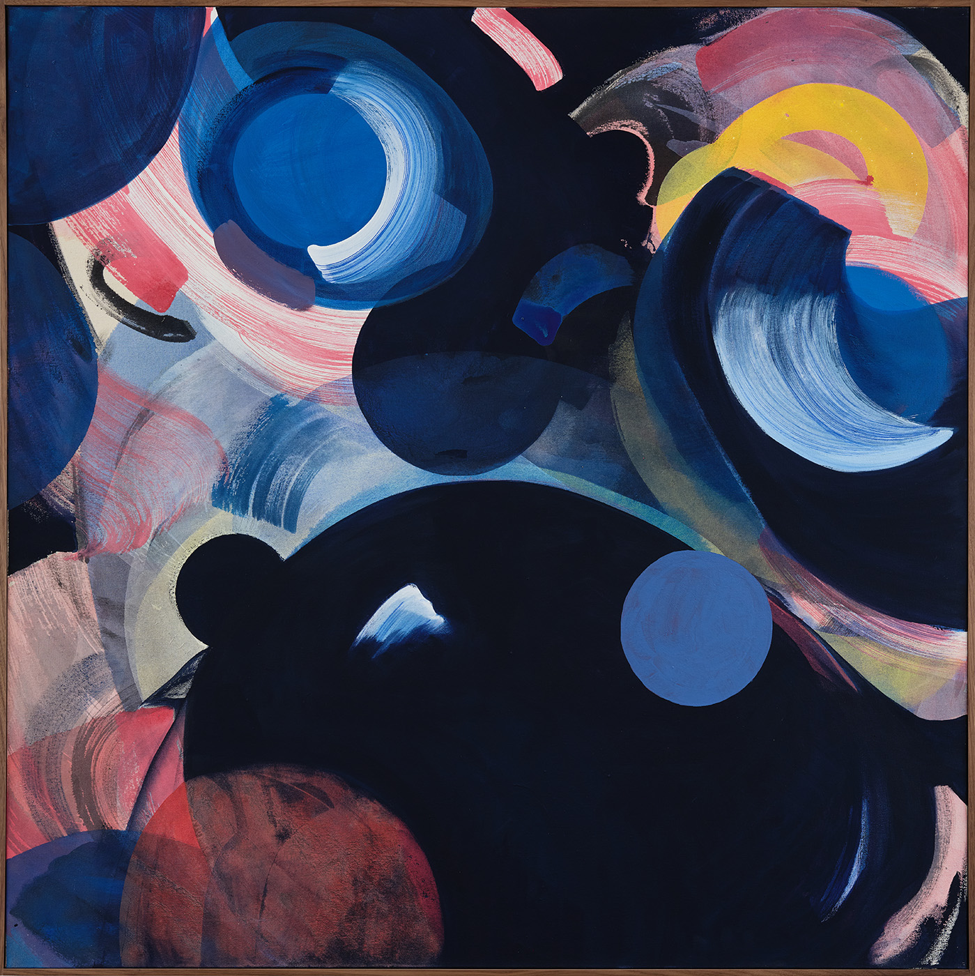 Behind In Front, 2025 Acrylics on canvas 126 x 126 cm incl. frame