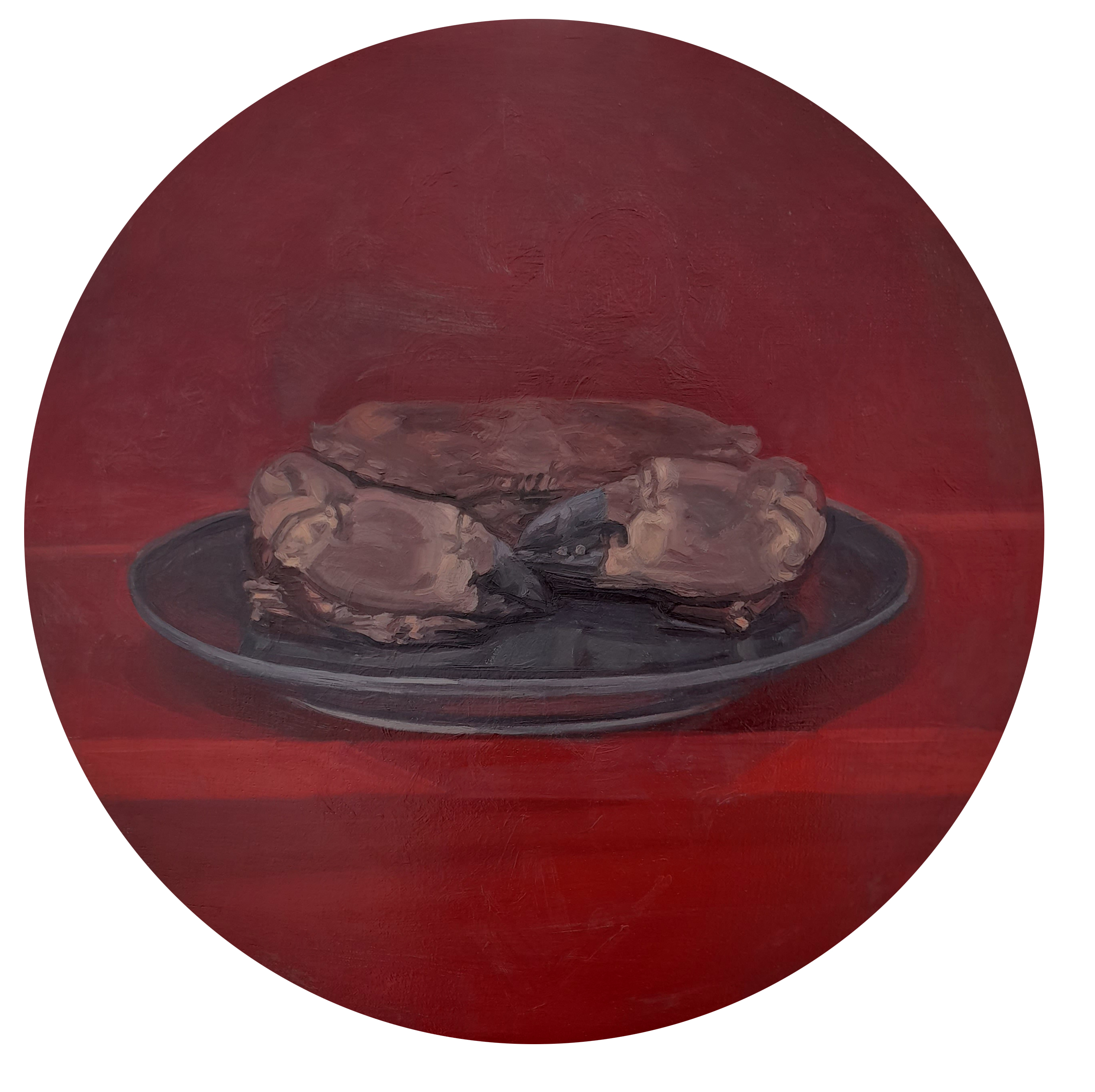 Carapace, huile sur toile, 60cm ∅, 2022