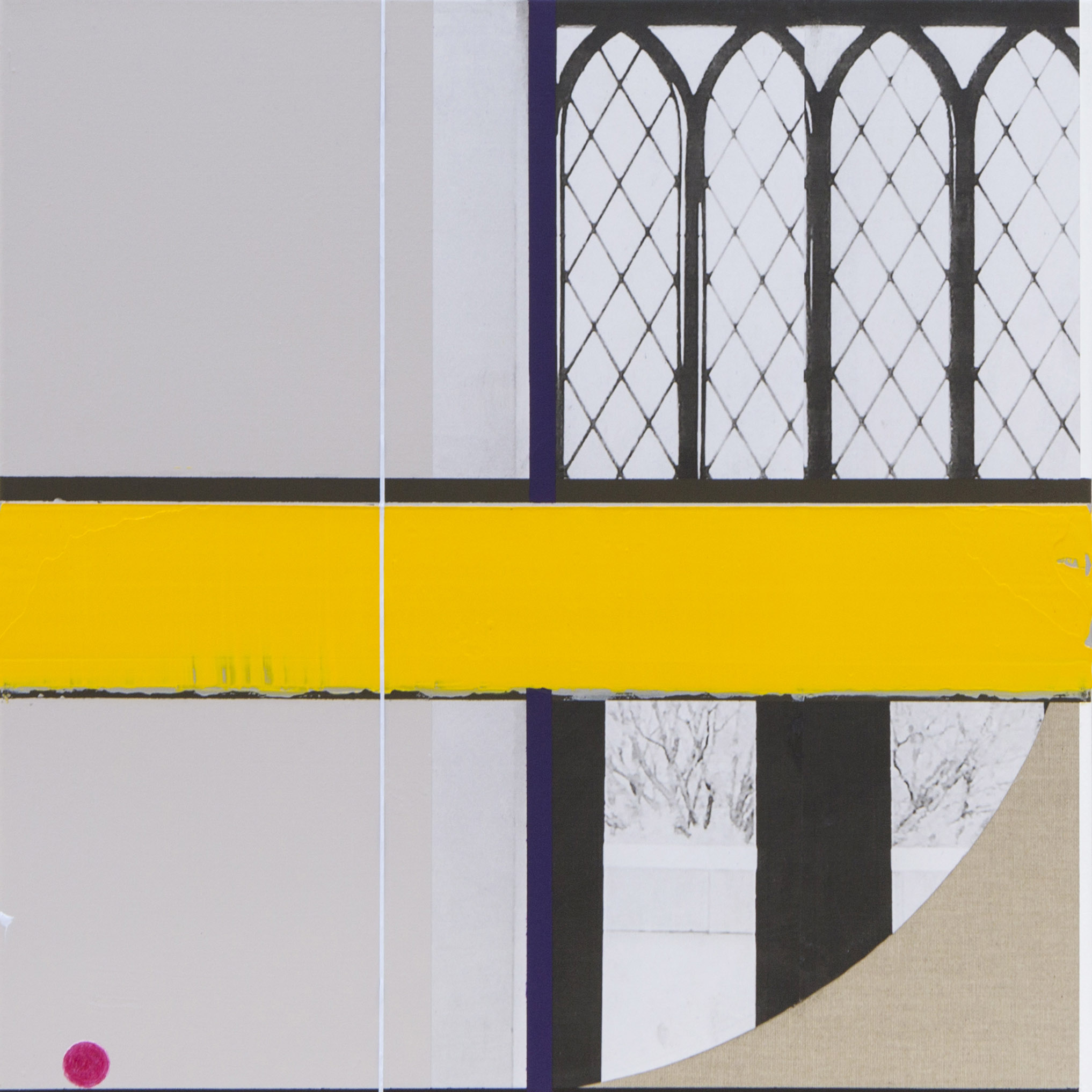 Arch with Scaffolds, 2022, acrylic on canvas, 45.5 x 45.5 cm