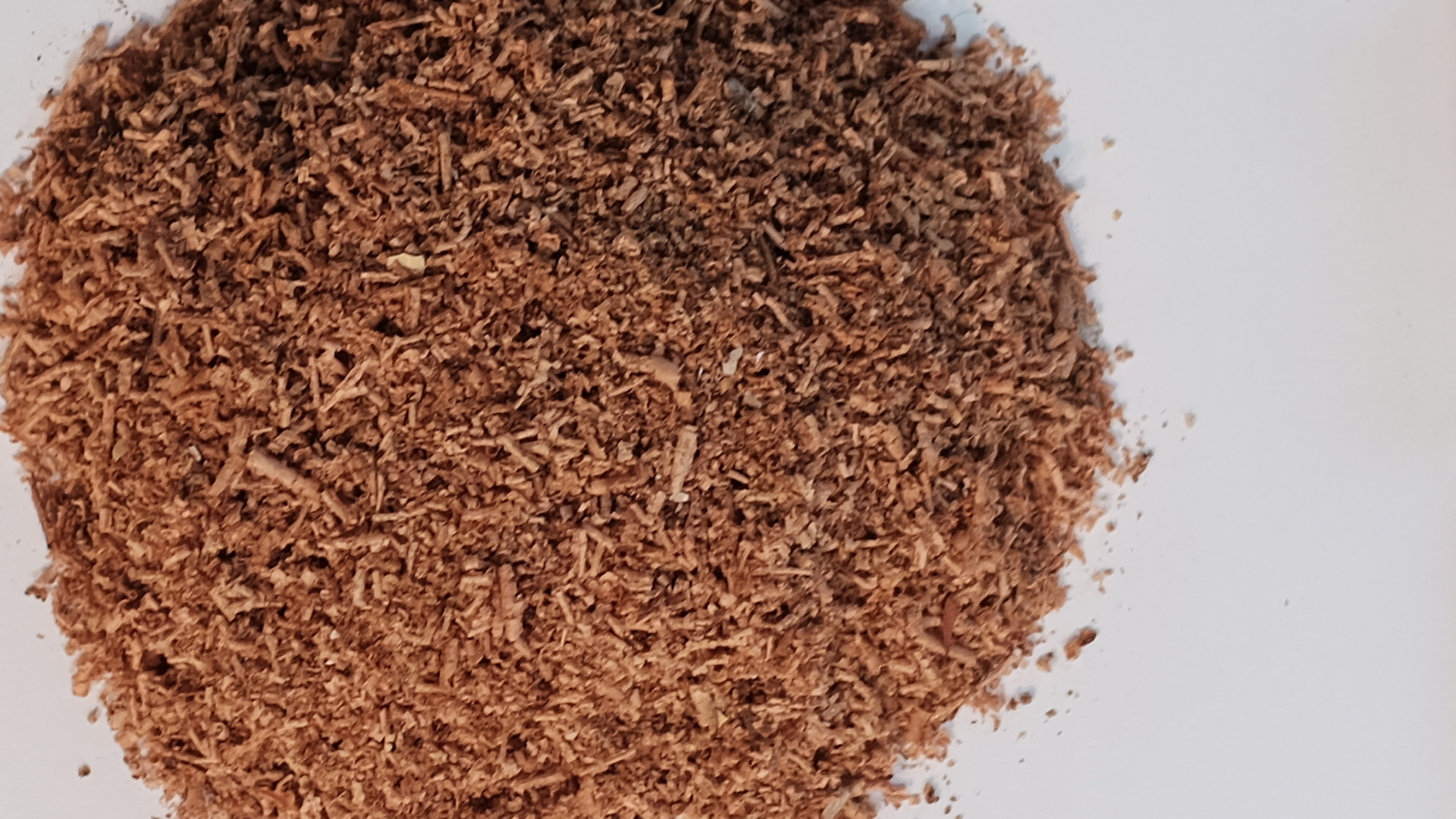 Pine chip offcuts.