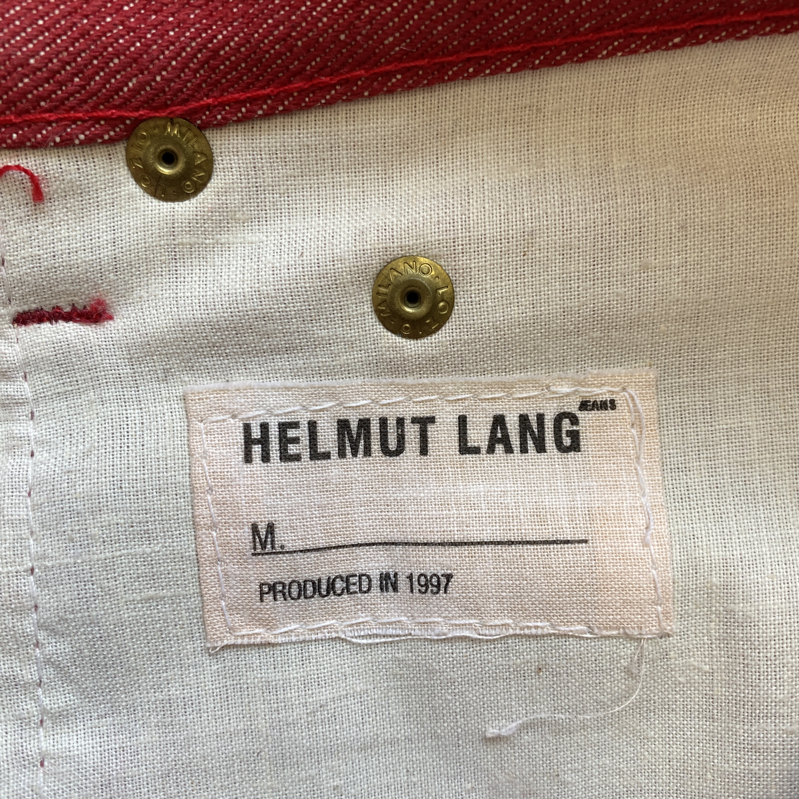 Helmut Lang, A/W 1997 Red Denim with Chiffon Layer - La Nausée 