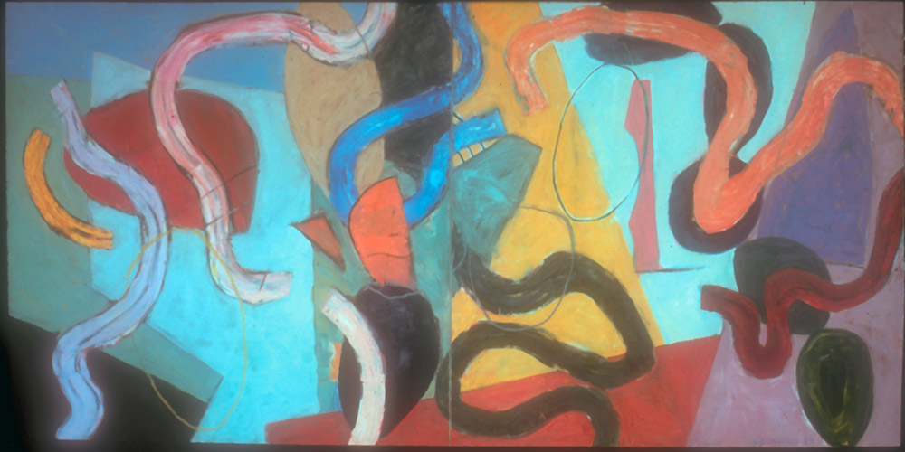 Arroyo. 1989. oil on canvas. 69" X 138" (diptych)