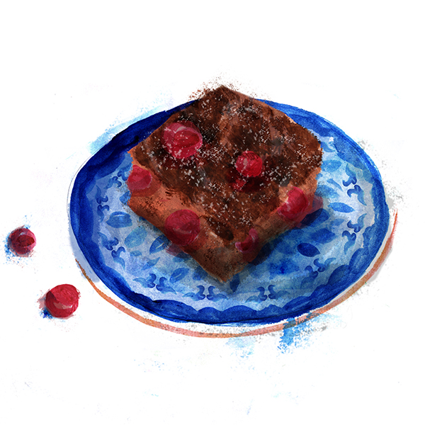 Sticky Gingerbread with Cranberries