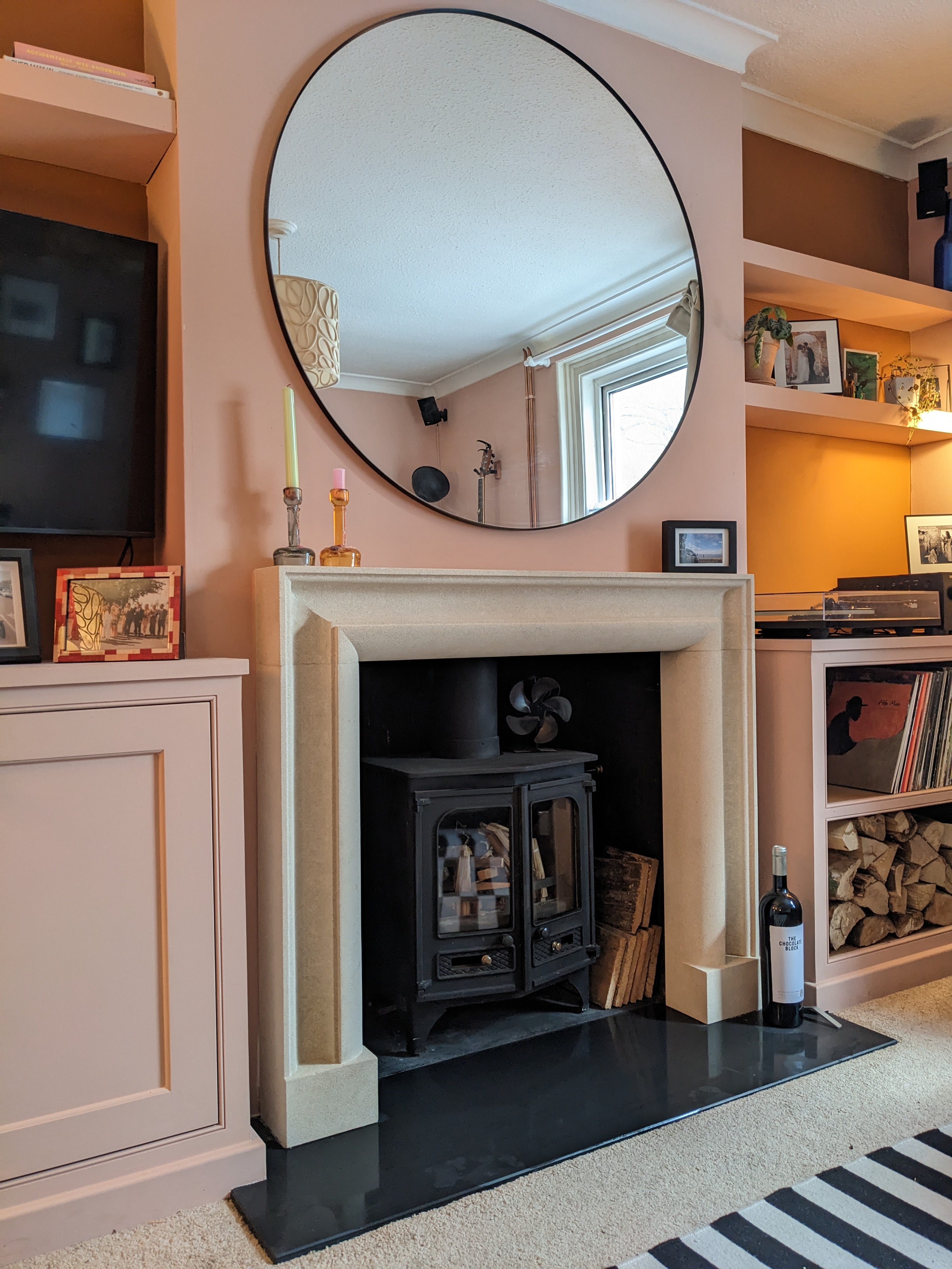Bath Stone with black slate hearth