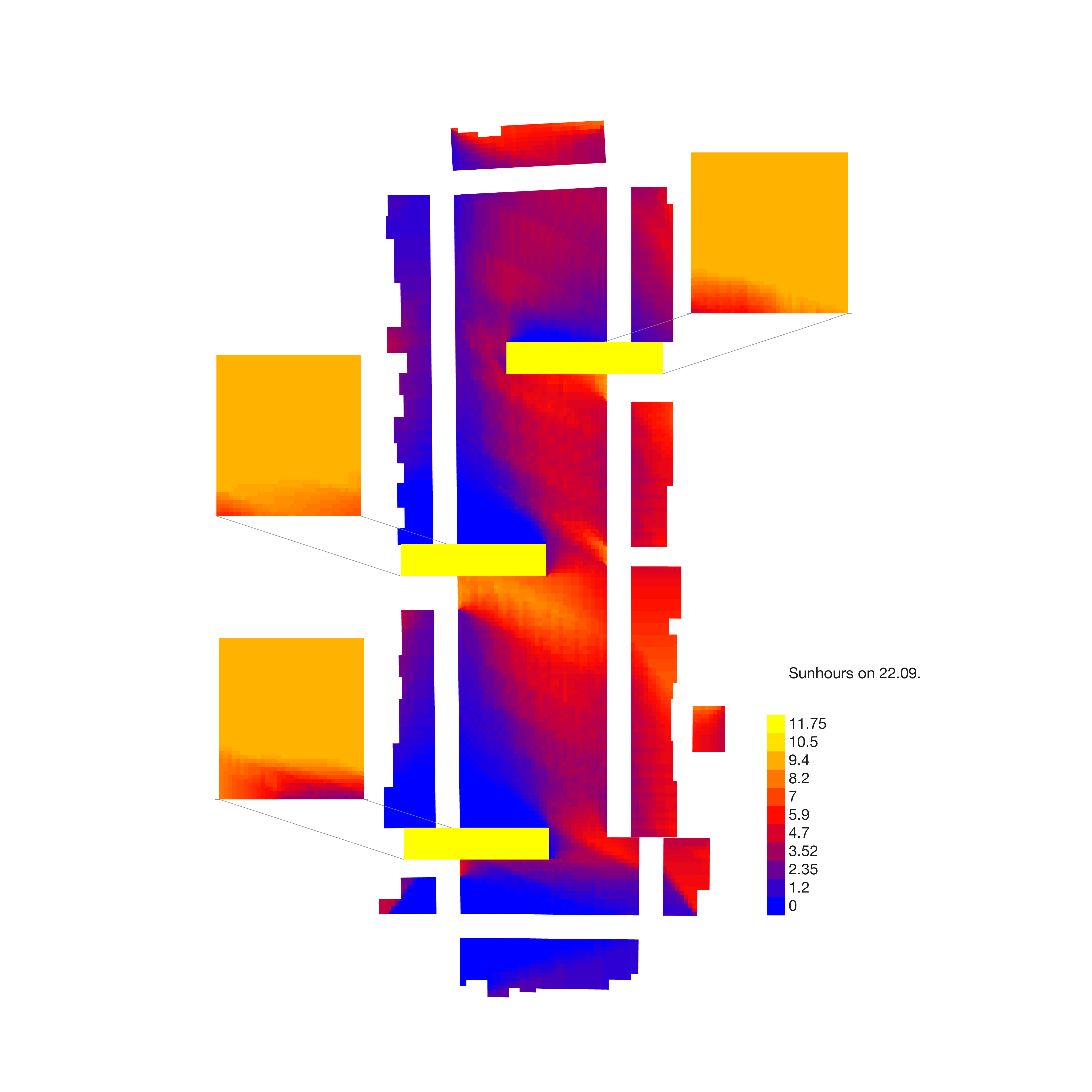 Analysis of sunhours for densified block show a substaintial strain that new buildings put on the environent and residential spaces.