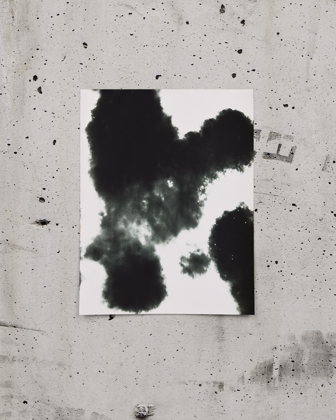 Paving the cemetery, 2020, blowtorch on thermal receipt paper, 11 x 9 in. (28 x 22 cm)