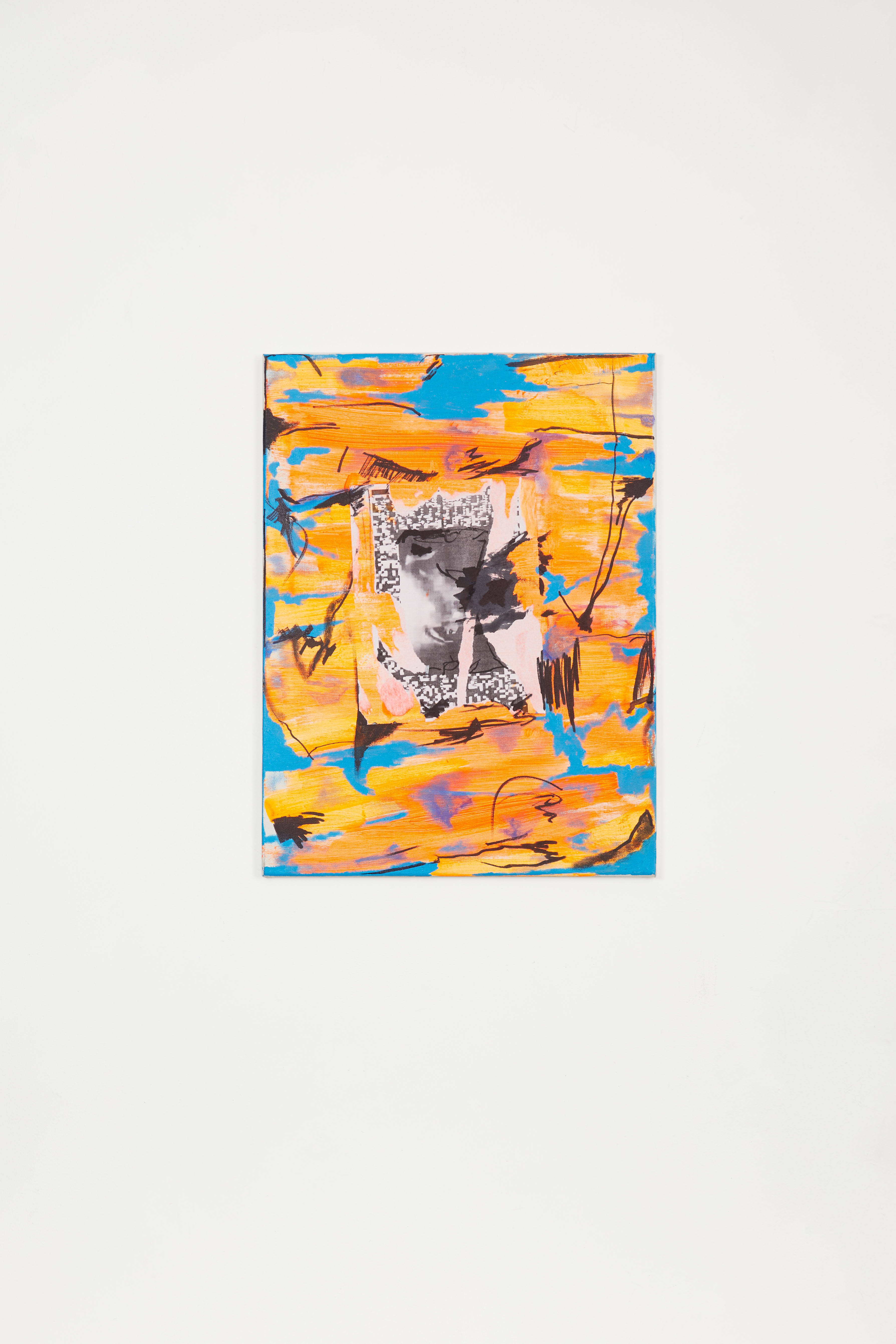 2012, Acrylic and collage on canvas, 24 x 18 in.