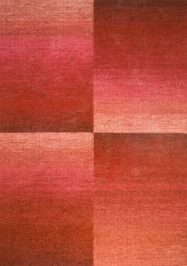 Handwoven wool rug. Serial production. 1990's