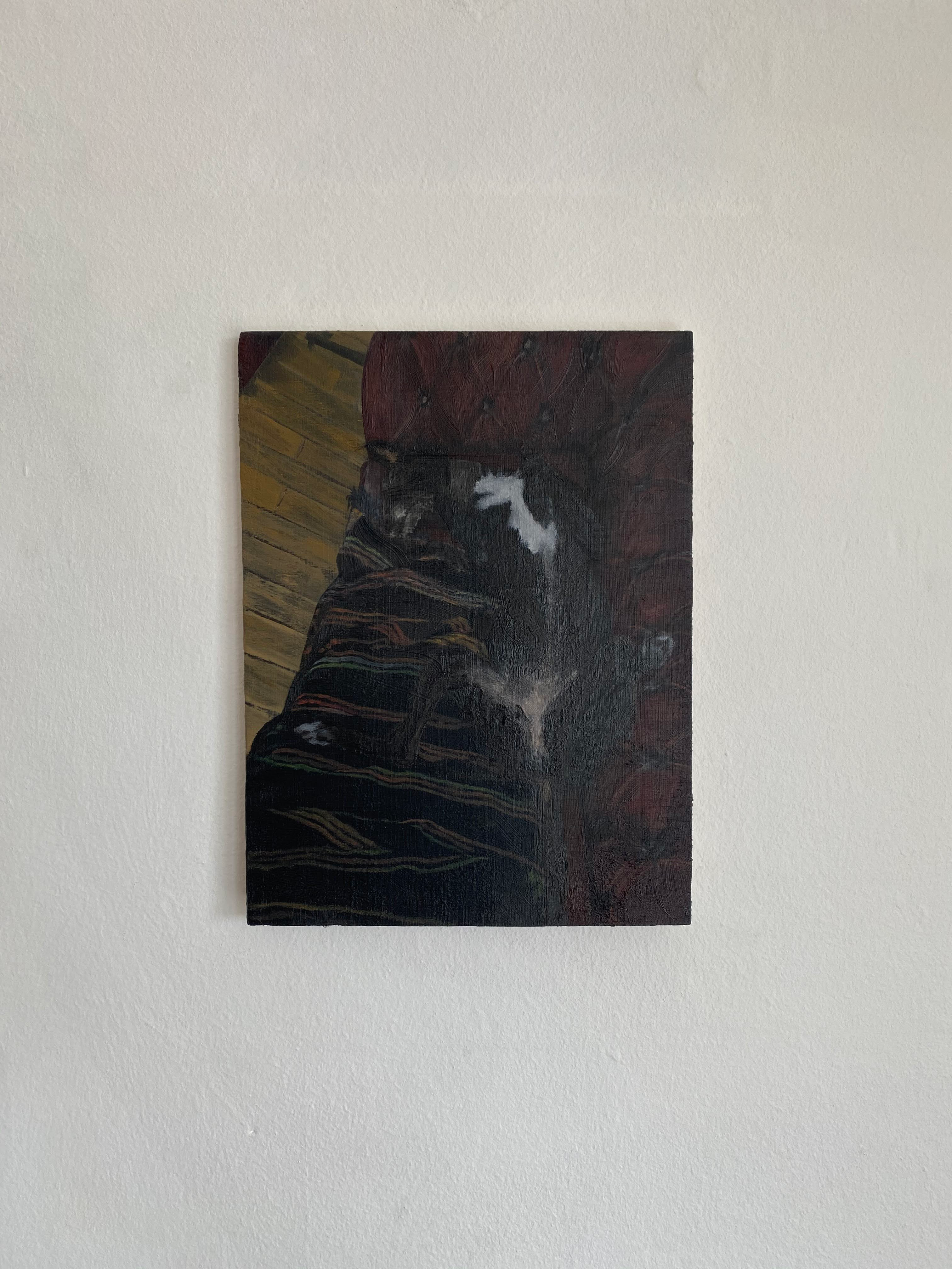 abra sofa   oil on plywood, 20 x 15 cm 