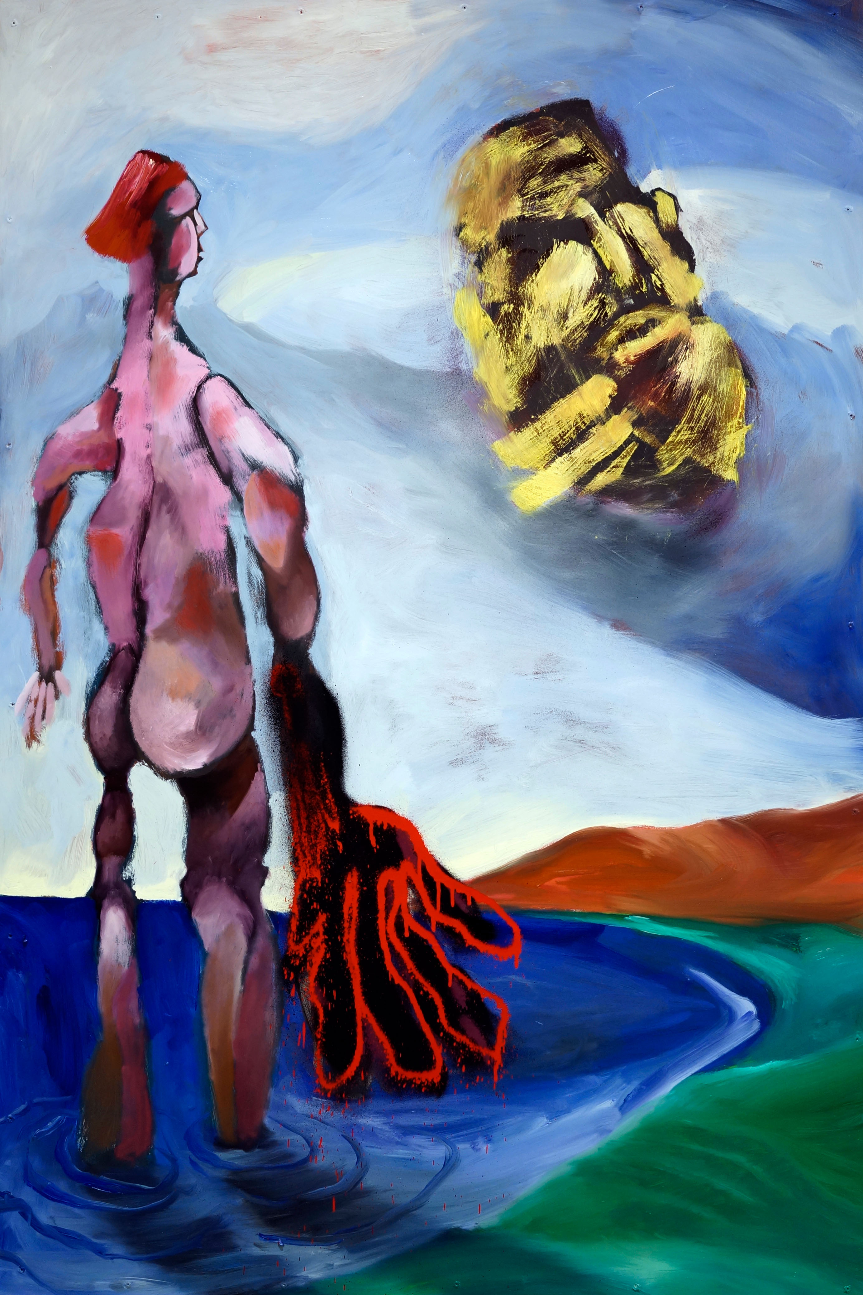 La Toyesca Unzioneoil and spray paint on wood, 150x100cm, 2016