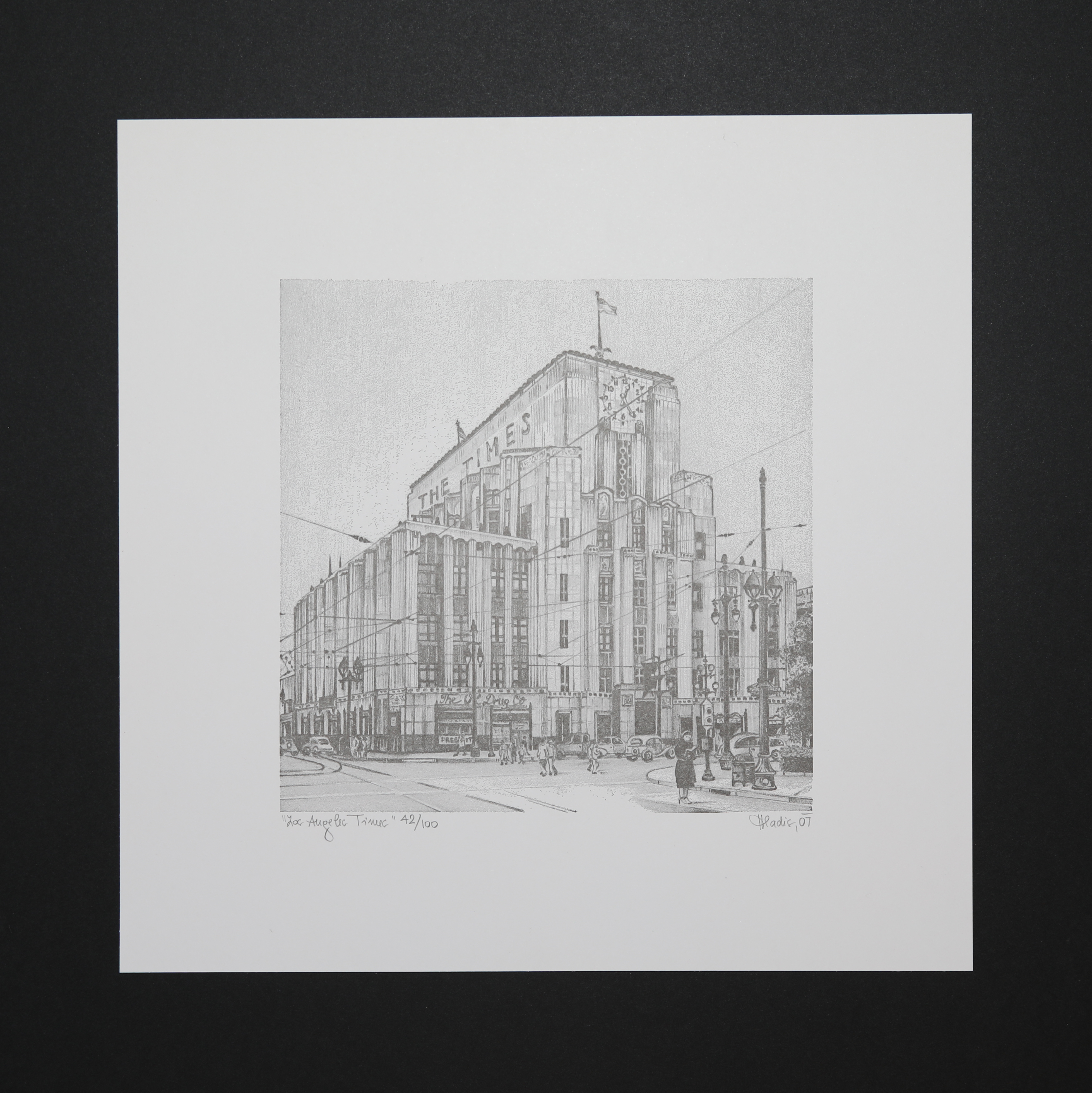 LETTERPRESSIva Hladis letterpress reproduction of LA Times pencil drawing