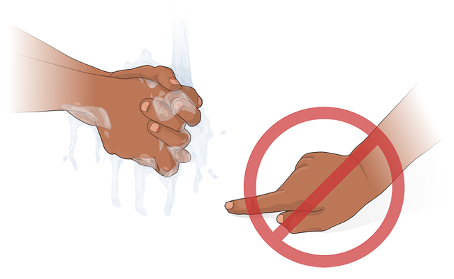 Handwashing, don't touch