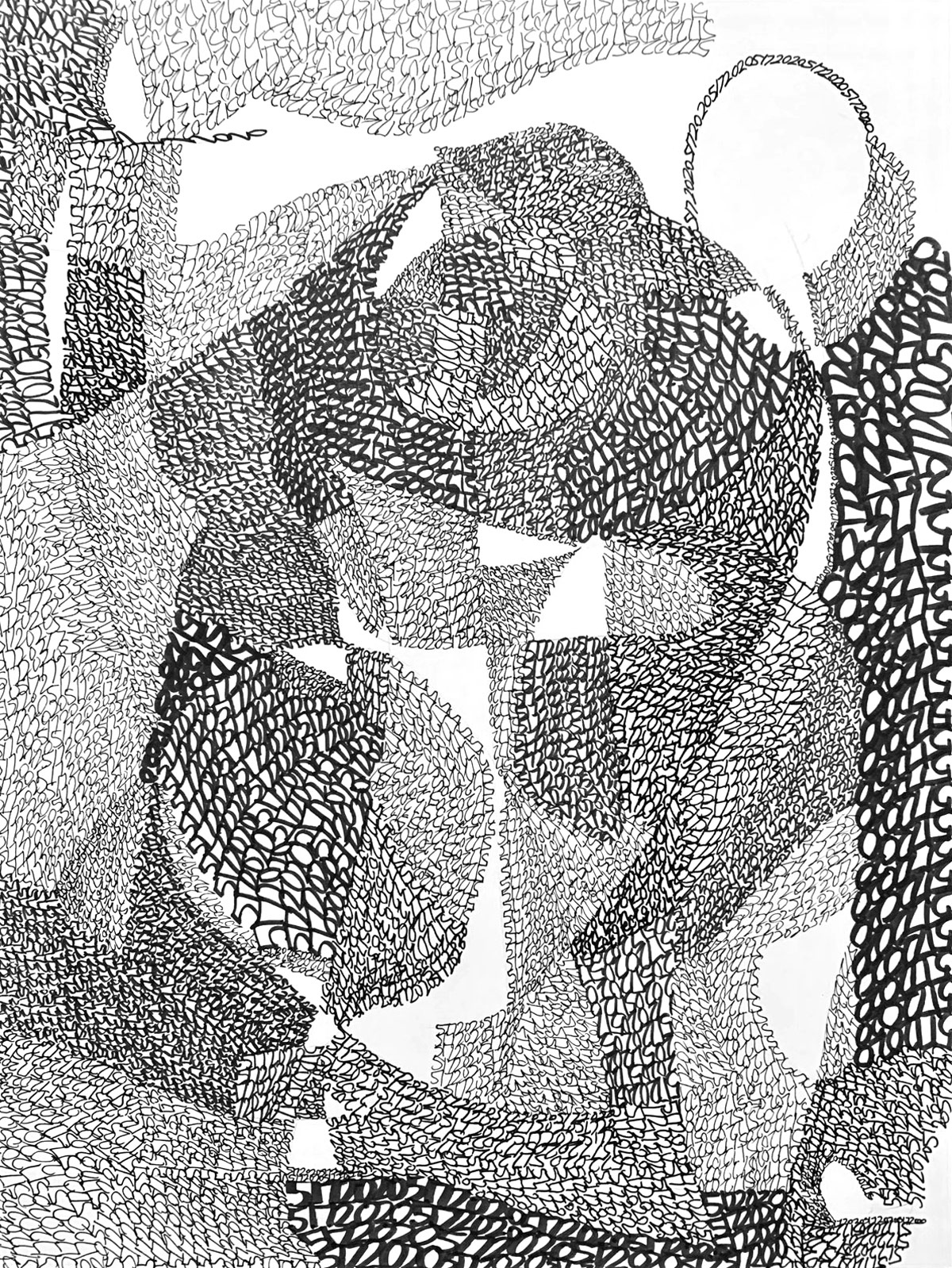 34/38 — BANAL DEJA VU  Archival ink on Bristol, 9" x 12" (2020 works).2010-ongoing.