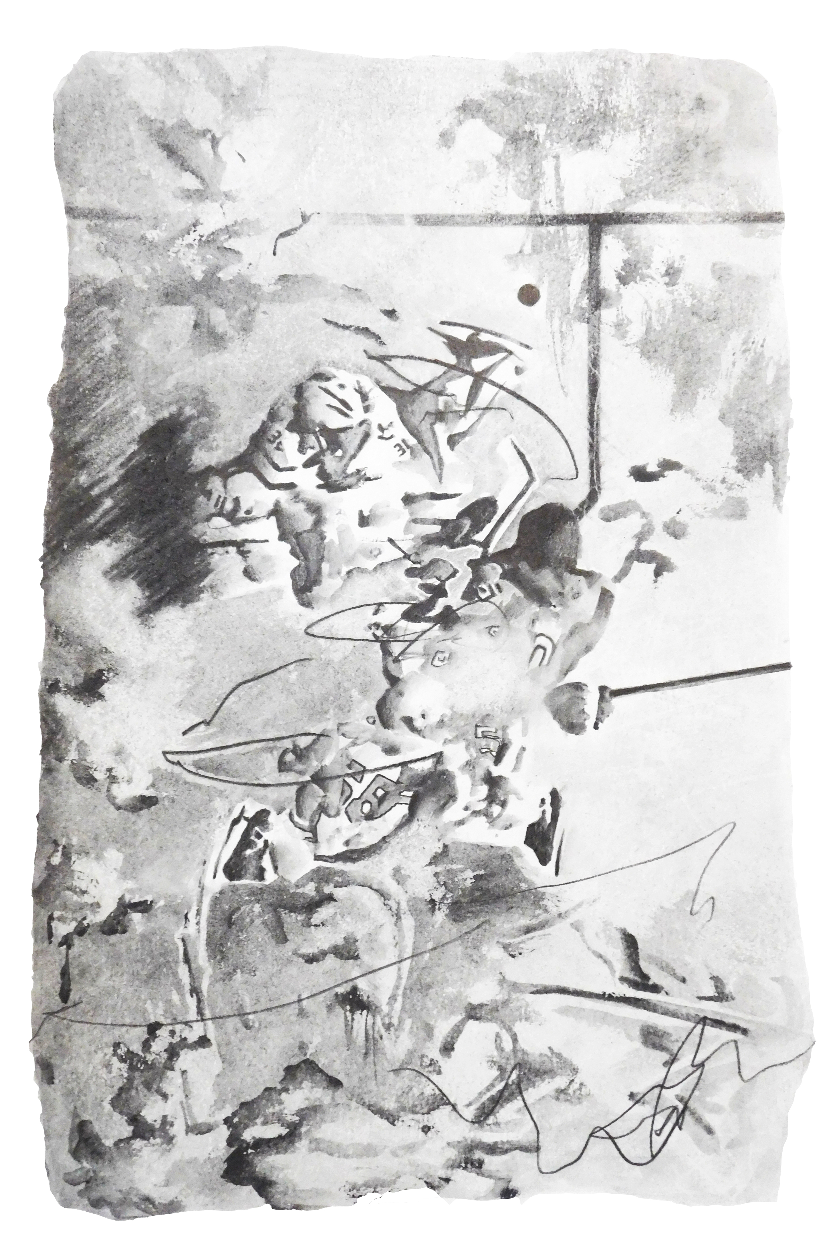 untitled hockey situation | graphite on paper | 12 x 18 inches