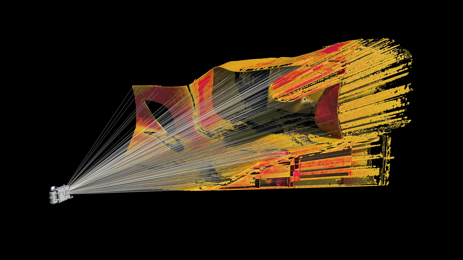 solidified sample; scanner position