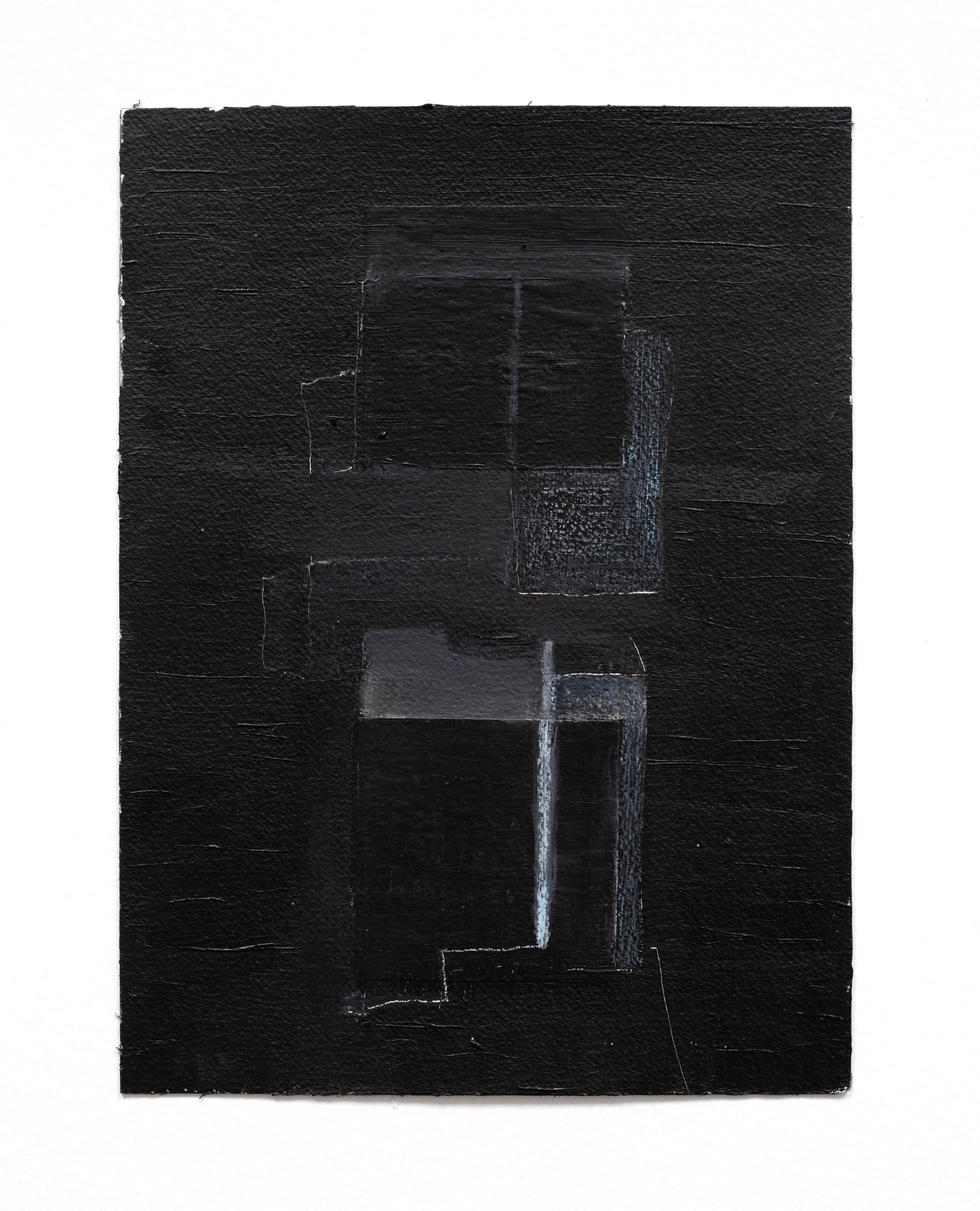 Untitled (Upright Motive), 2022, 12 x 9 in, Acrylic, printed photograph, and oil pastel on paper