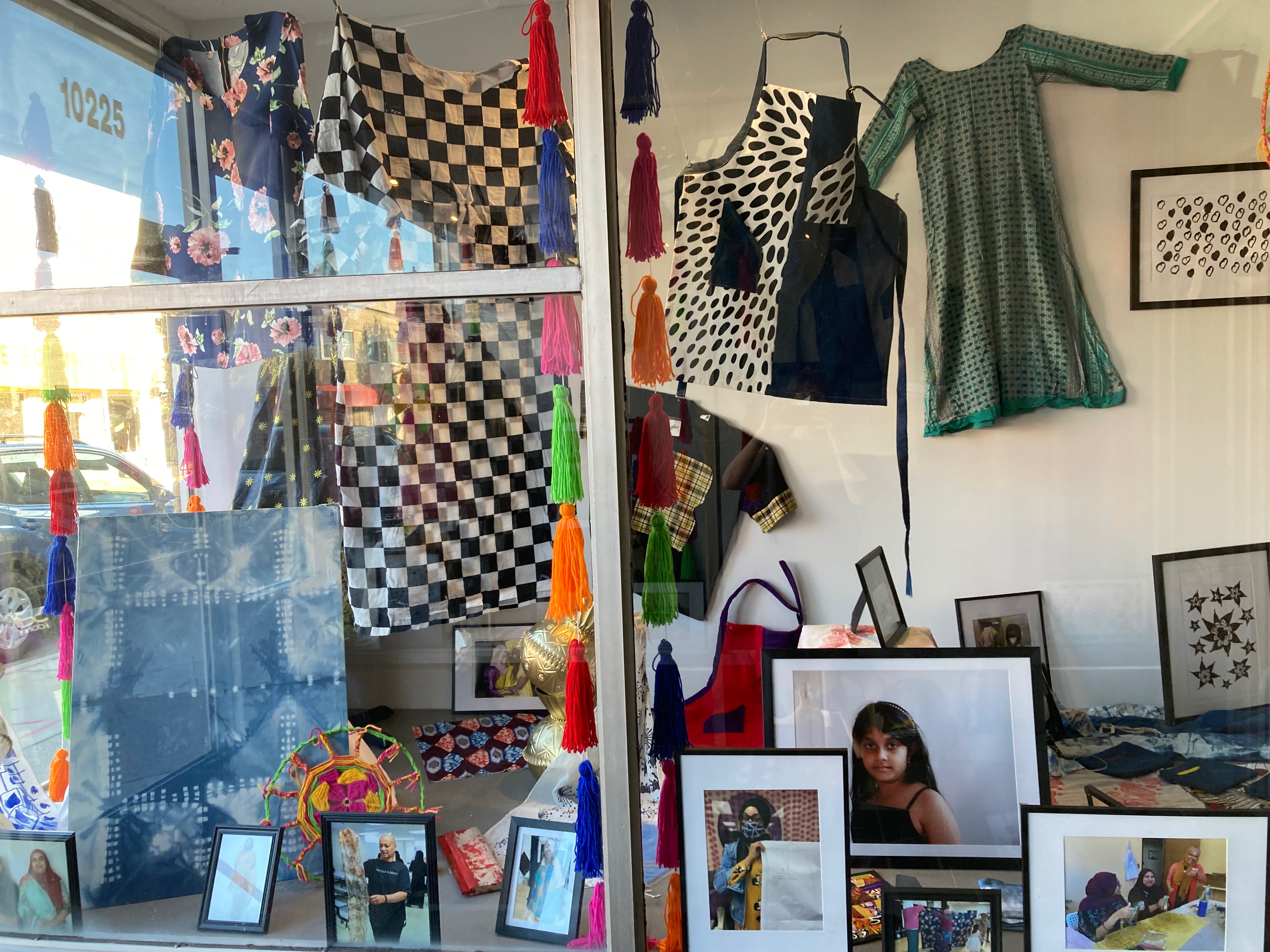 Common Bond participants' work on display at the Fiber Optics exhibition at Oloman Cafe in June 2022.