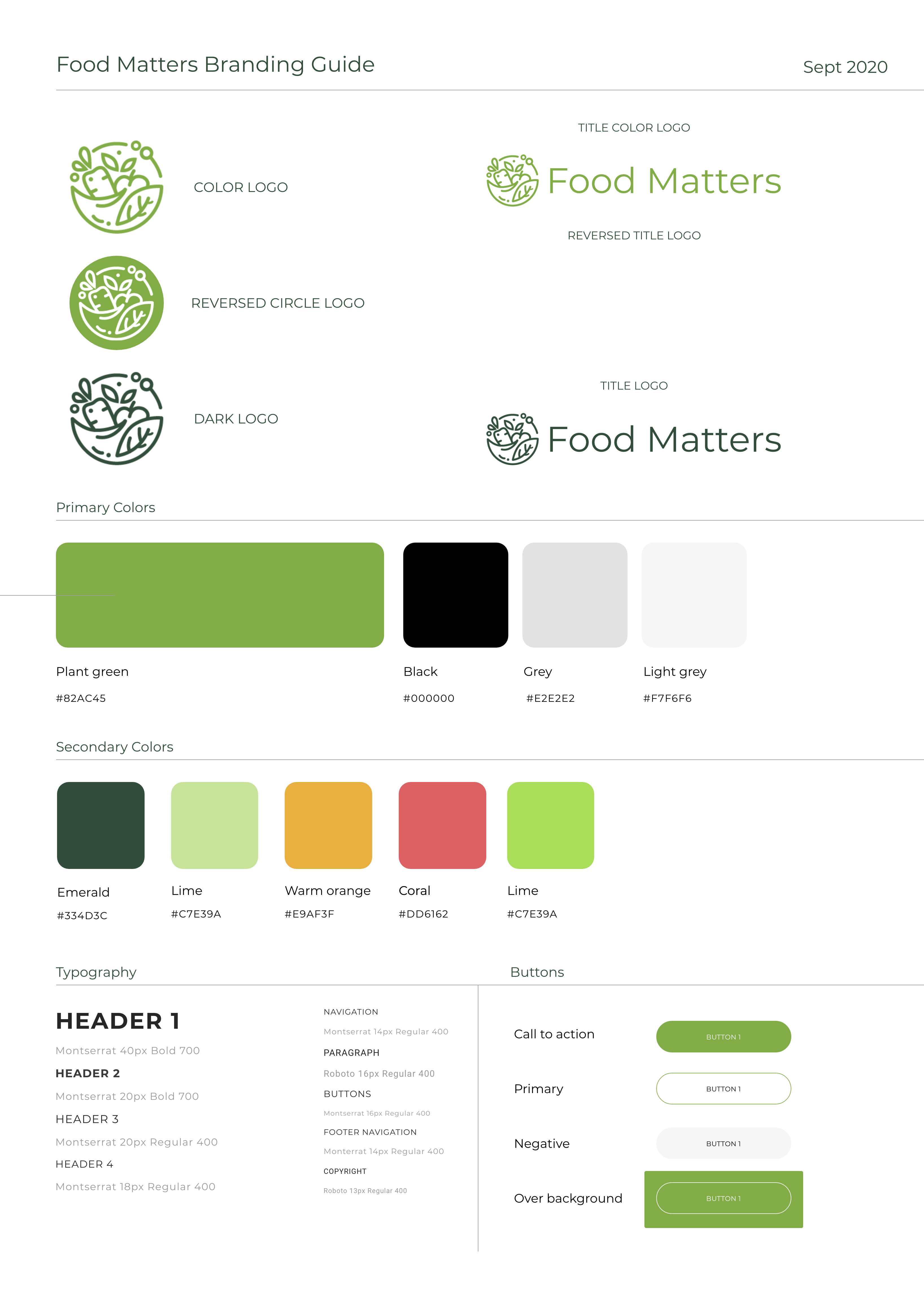 Food Matters - Style Guide