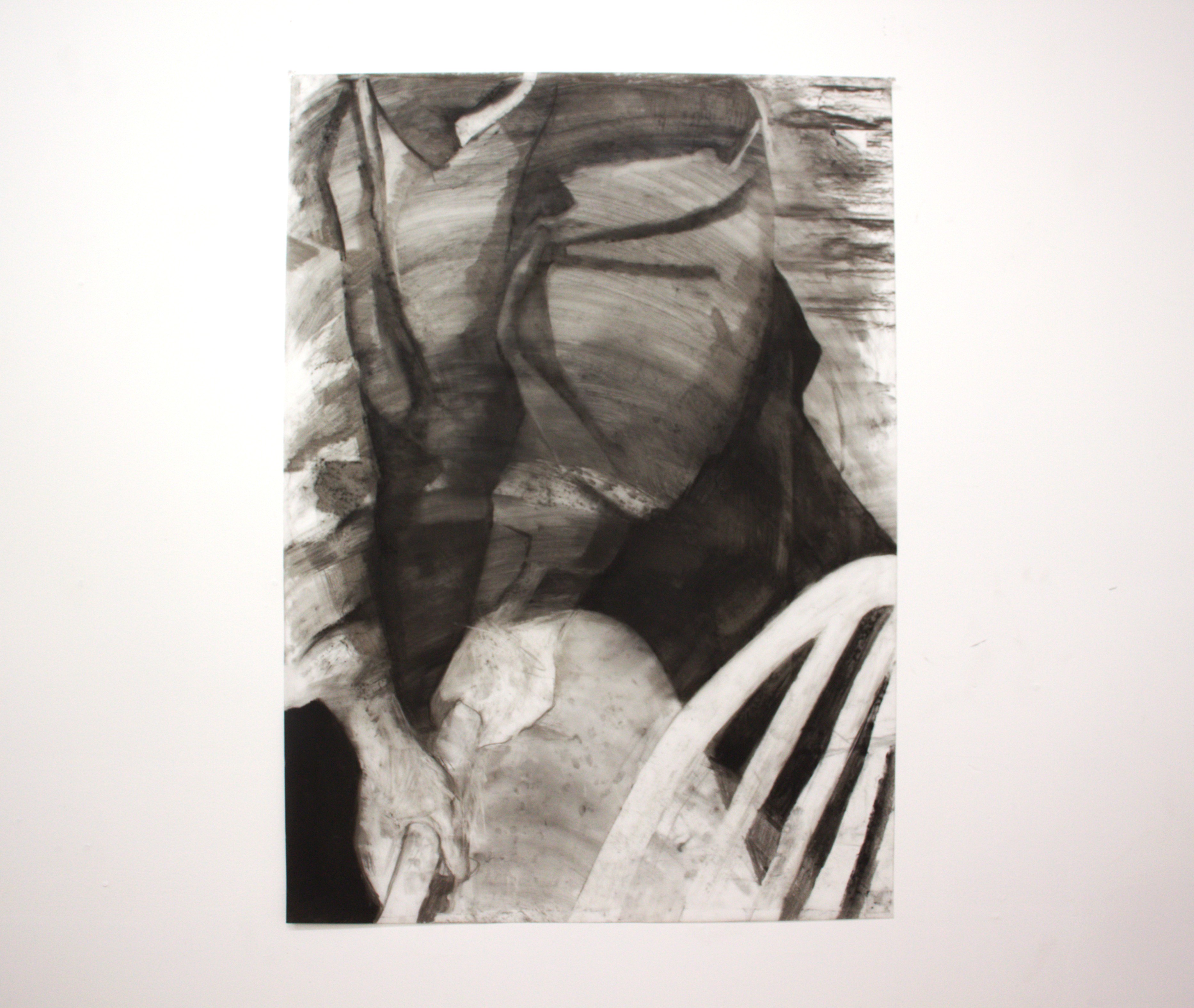 "A Collision Expert I  26 x 40 Charcoal on Vellum, 2025