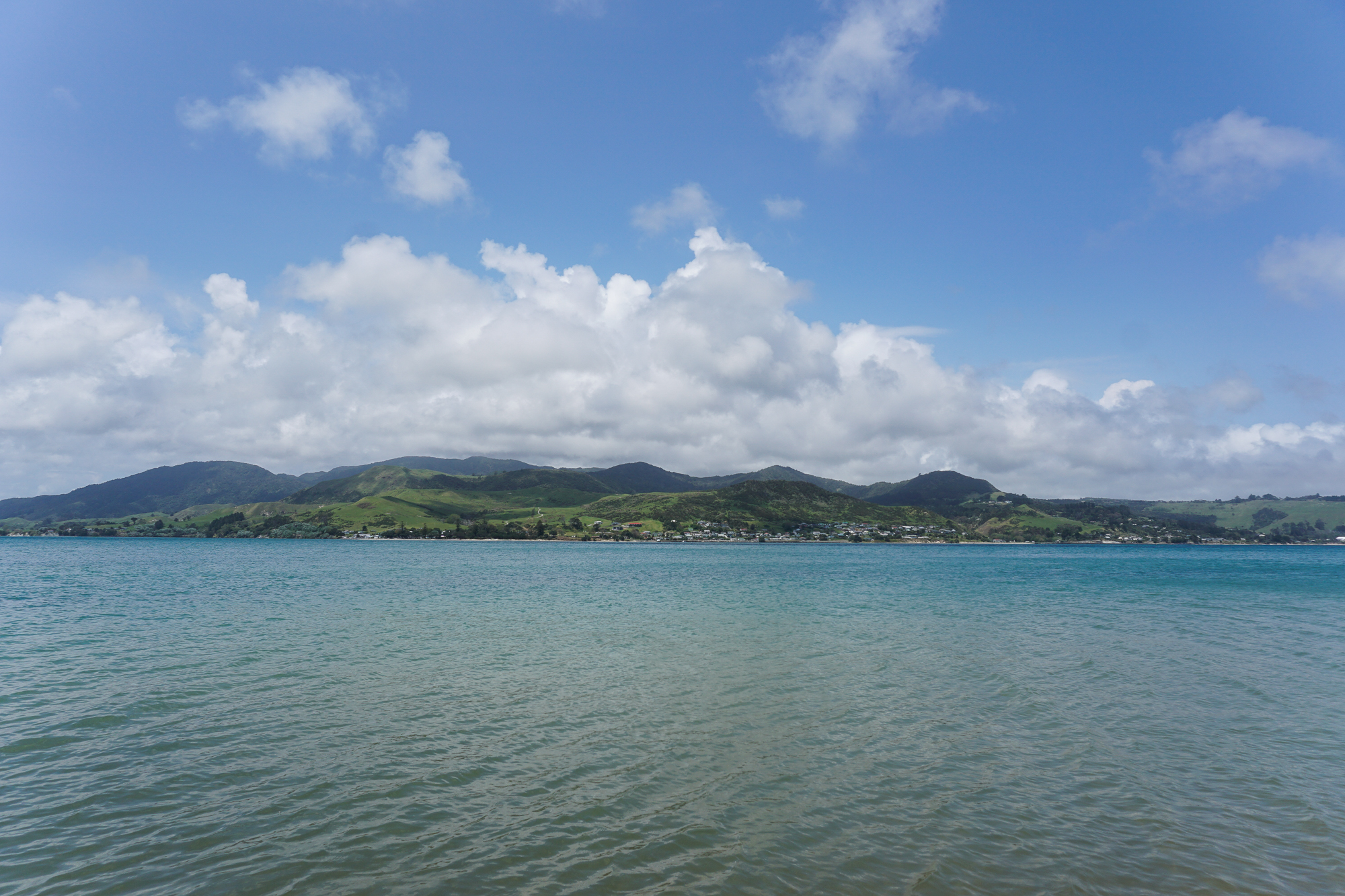 View of Opononi & Omapere across the Hokianga Harbour.Photograph by M. H.