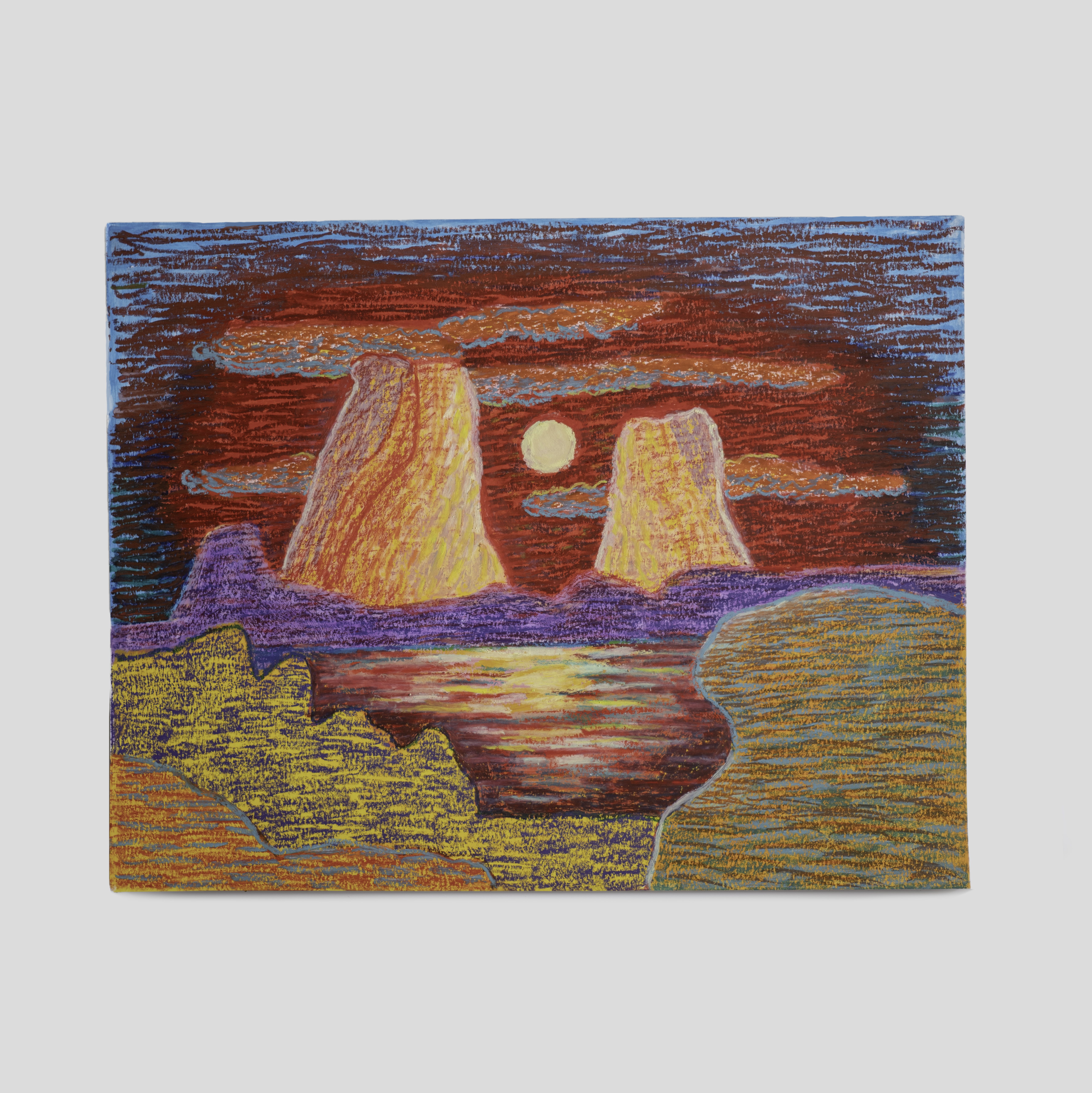 Vitality Point, 2023, acrylic and oil pastel on paper, 11 x 14 inches.