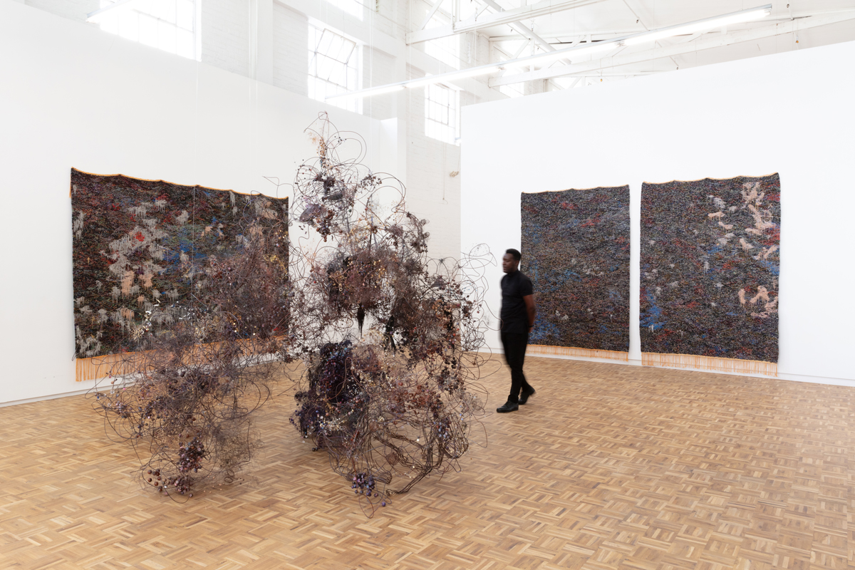 Igshaan Adams, Holy Terrain (2024) | Installation view at blank projects, Cape Town