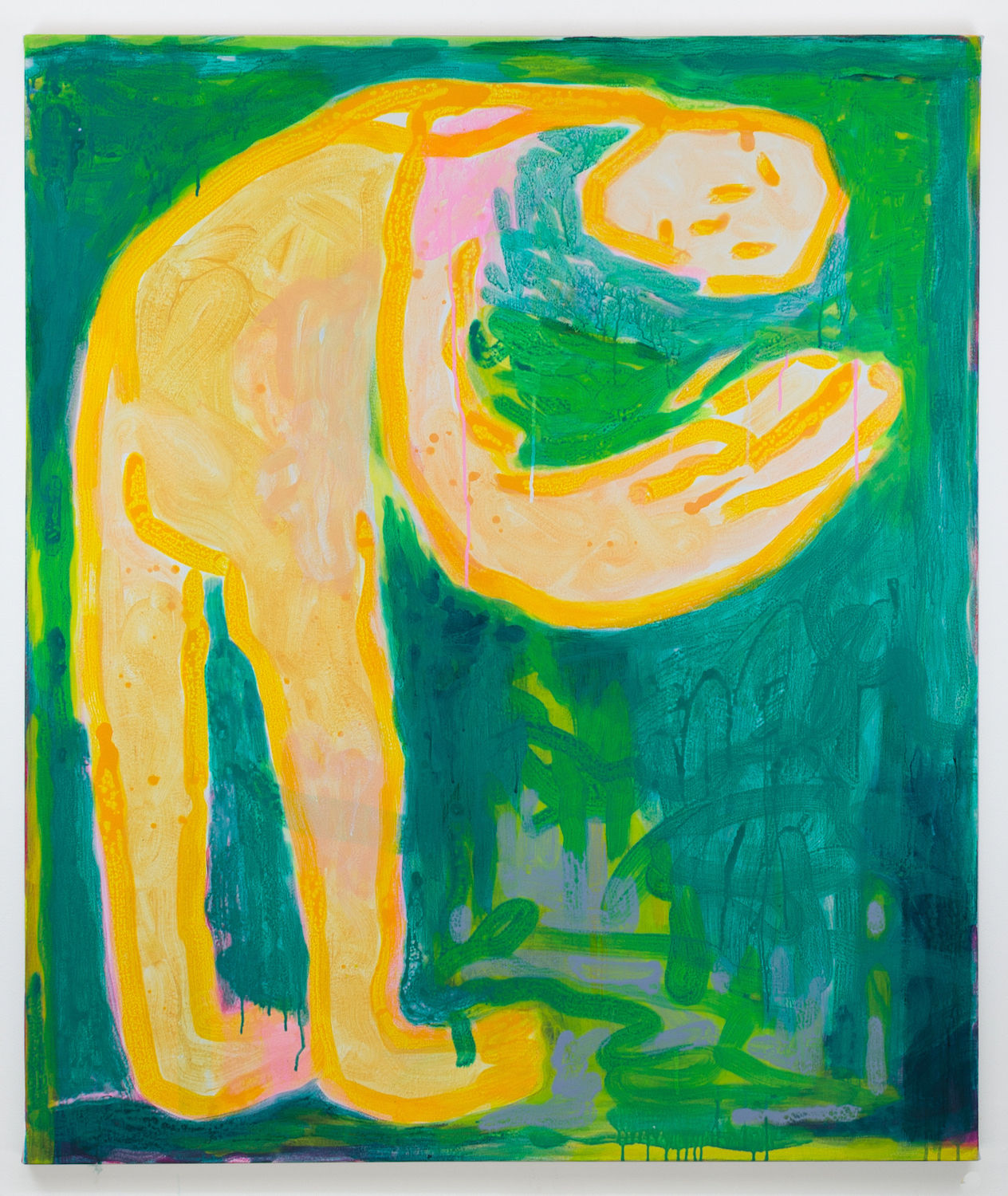 Untitled (steady hand), 2024, Flashe and acrylic on canvas, 51 5/8 x 43 1/2 in. (sold)