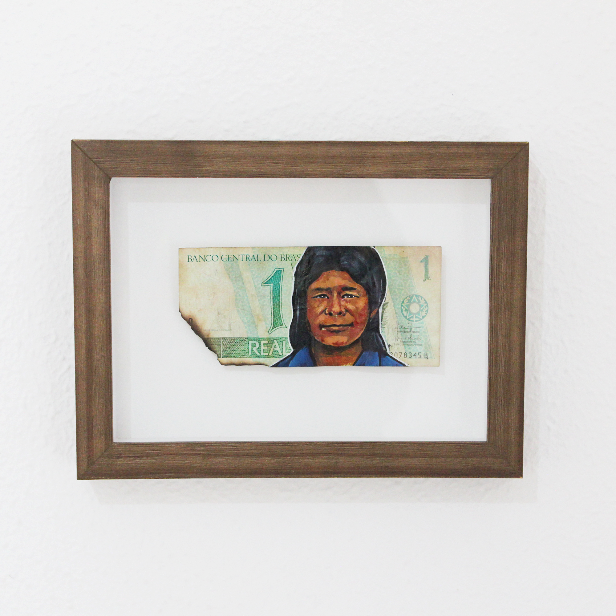 Galdino de Jesus, 2023. Acrílica sobre papel moeda, 10 x 15 cm.