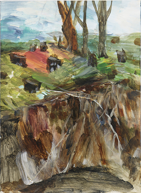 way to ( ) acrylic, gouache on paper 33.4x24.2cm 2018