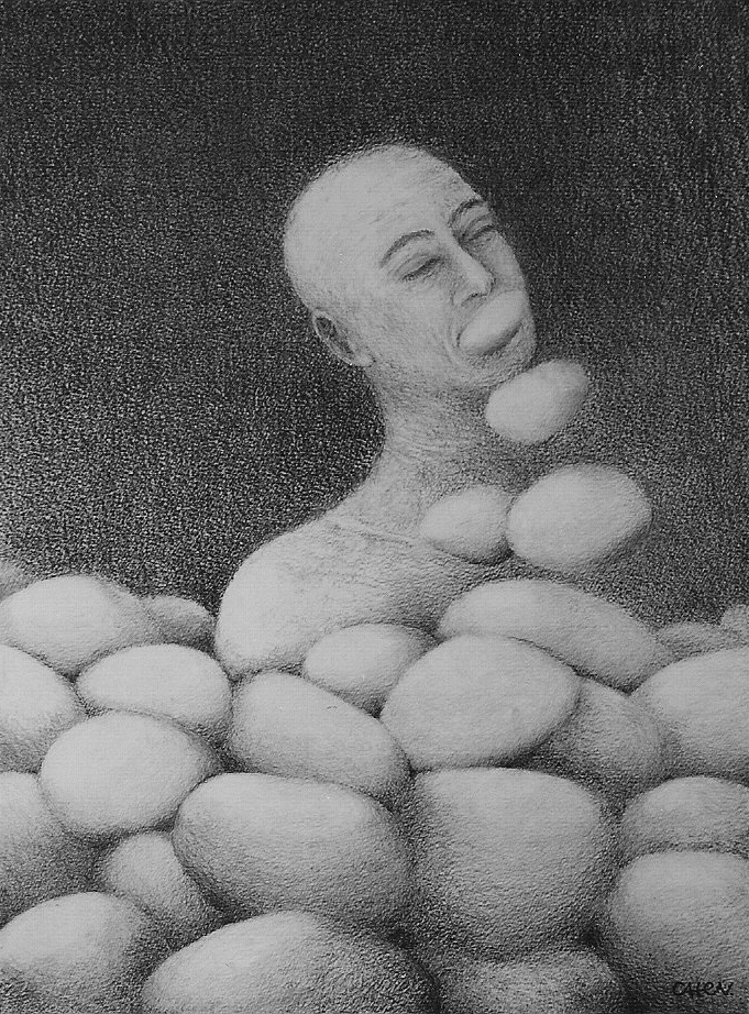 potlood op papier, 40 x 30 cm