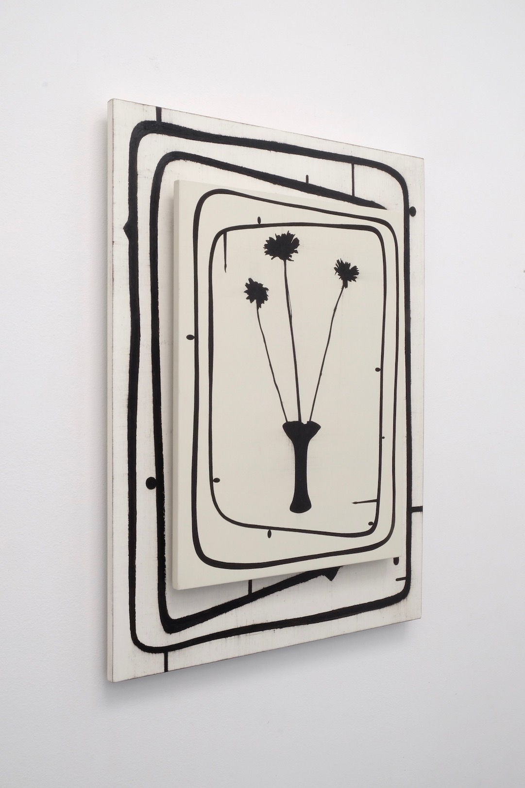 Untitled 2018, acrylic and oil on panel, 55 x 40 cm