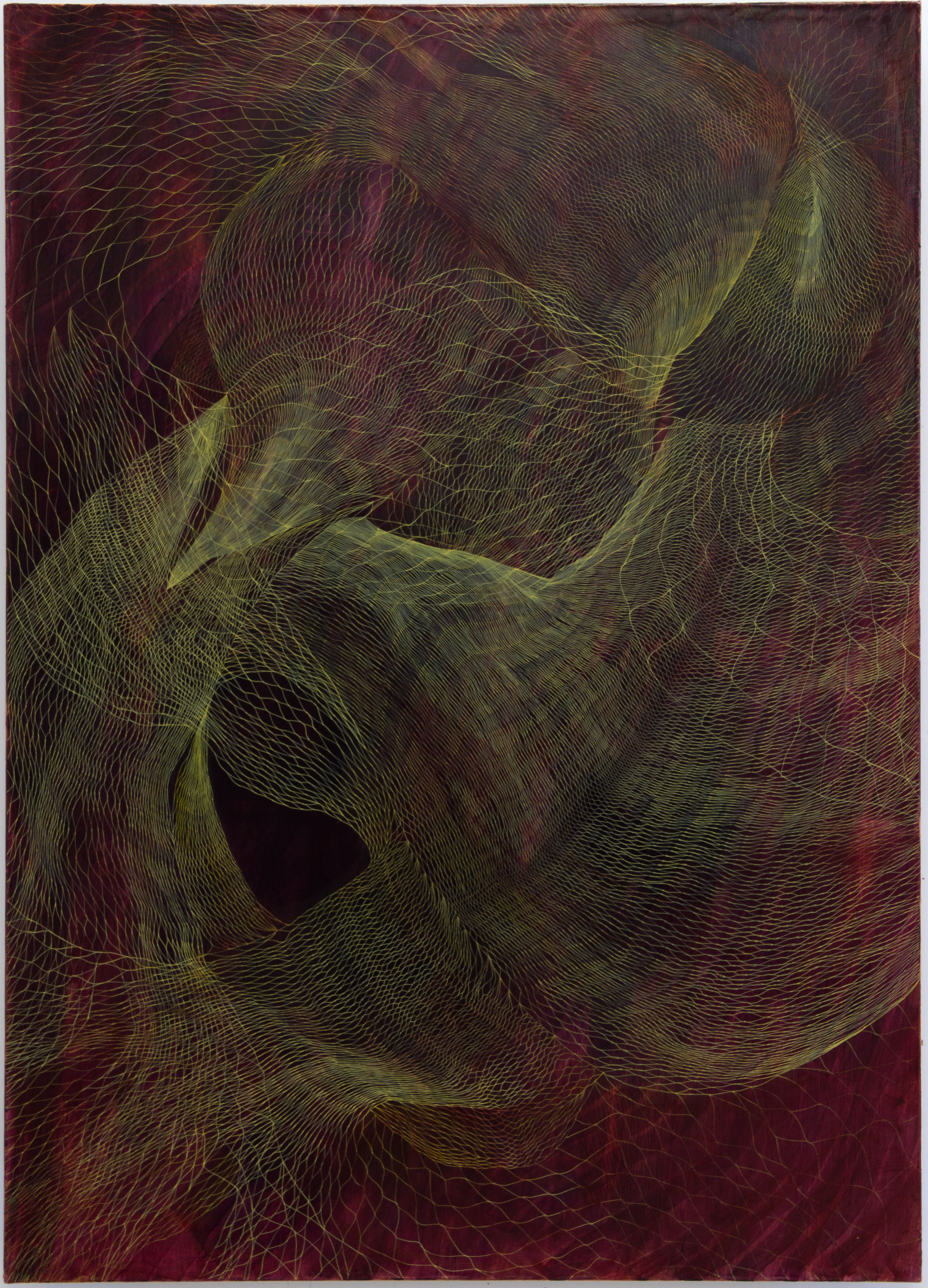 The Dense Body Of A Passing God 1000mm x 1400mm x 350mm | Acrylic ink and paper on canvas | 2021