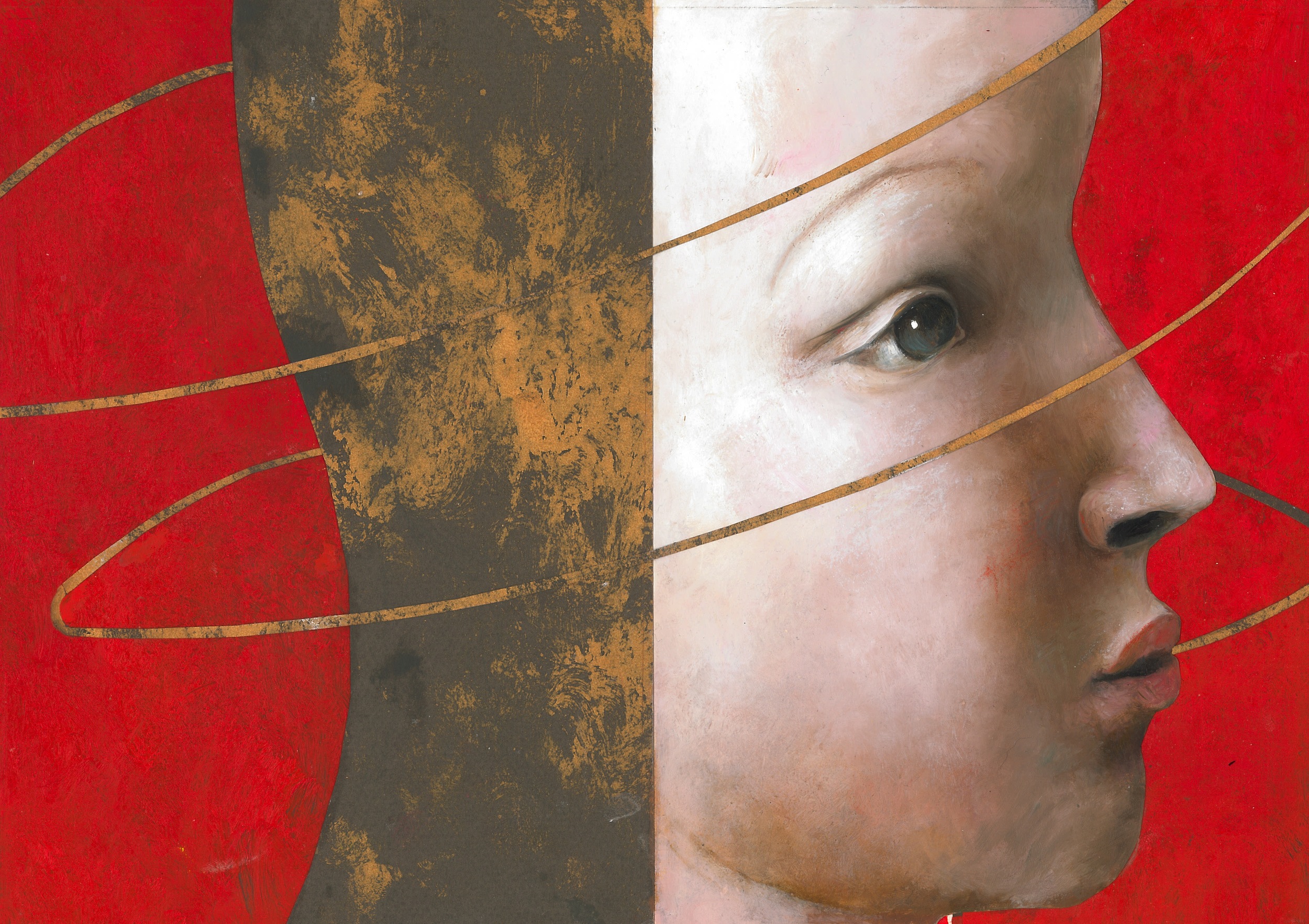 Hymn of praiseOil paint on paper, collage with photo material, 24x34cmSerie: Watch on me also on this day/Text: Arndt Brummer (Hrsg), with a foreword by Ursula von der LeyenÉditions Chrismon, 2008