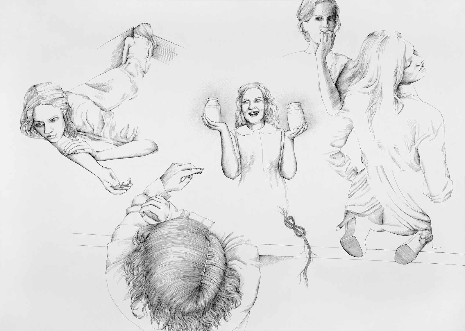 Left or Right, 2012. Ink on paper board, 100 x 140 cm | 39.4" x 55.1".100 x 140 cm | 39.4" x 55.1".