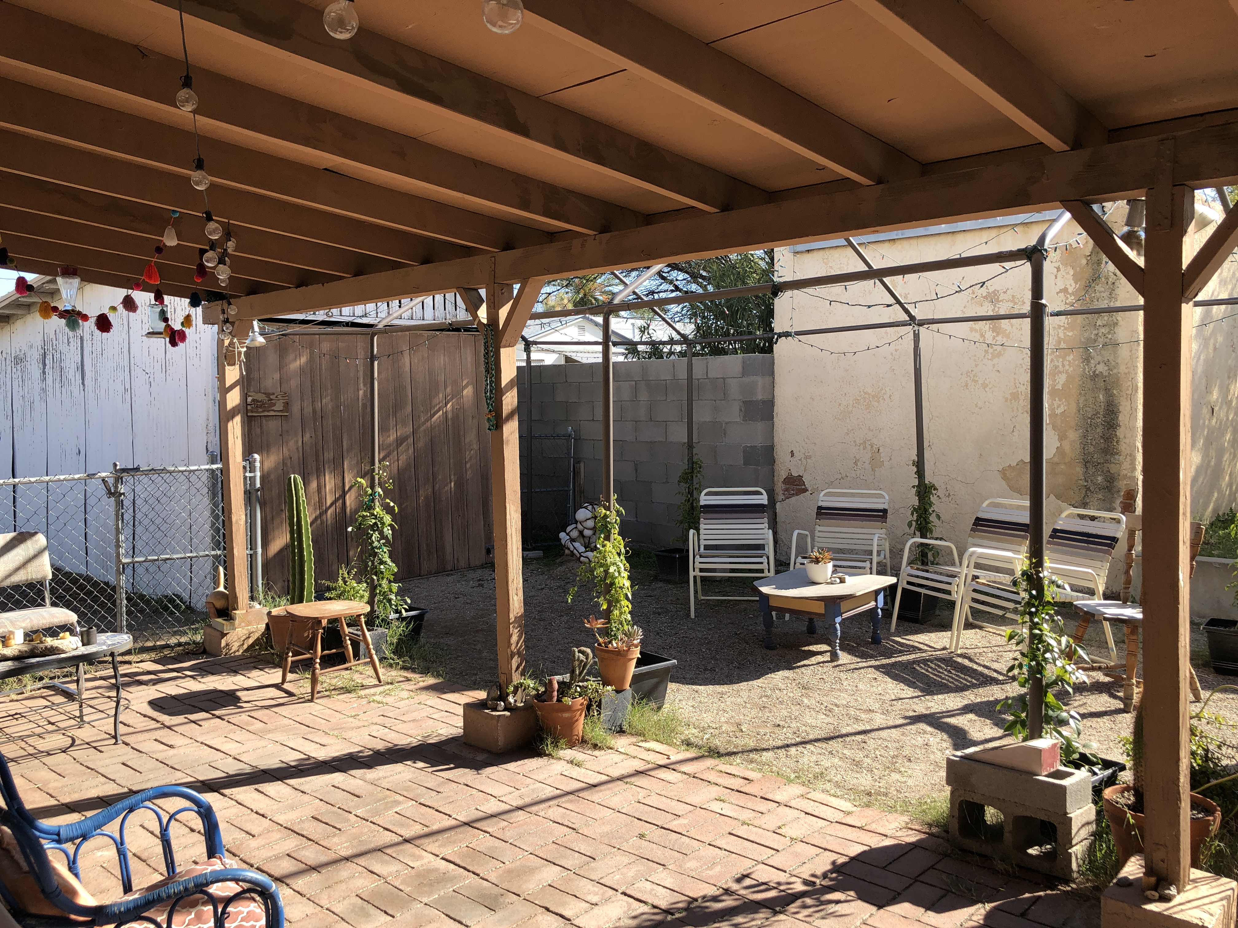 Outdoor common space where events and openings take place.