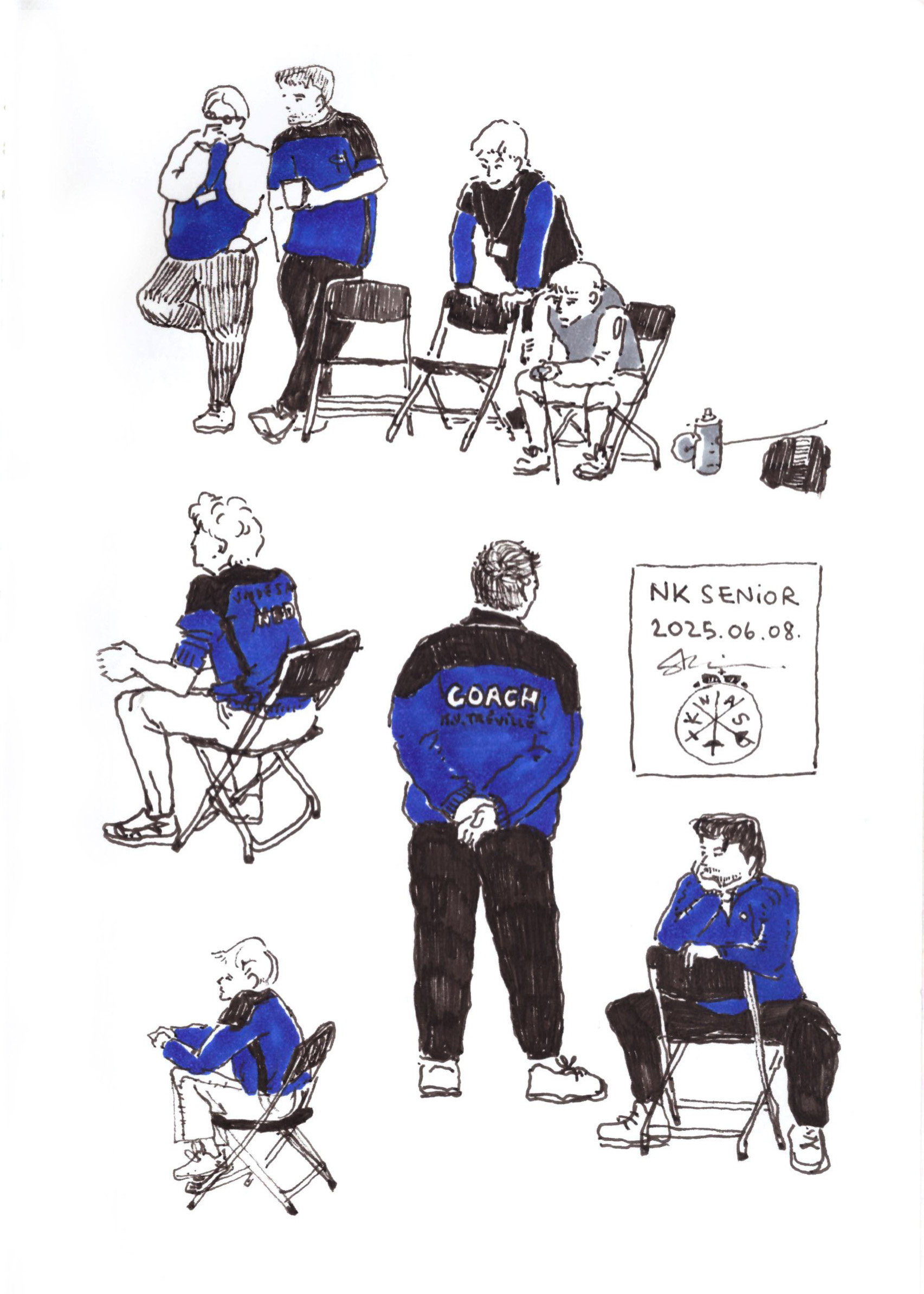 Blue coaches & supporters