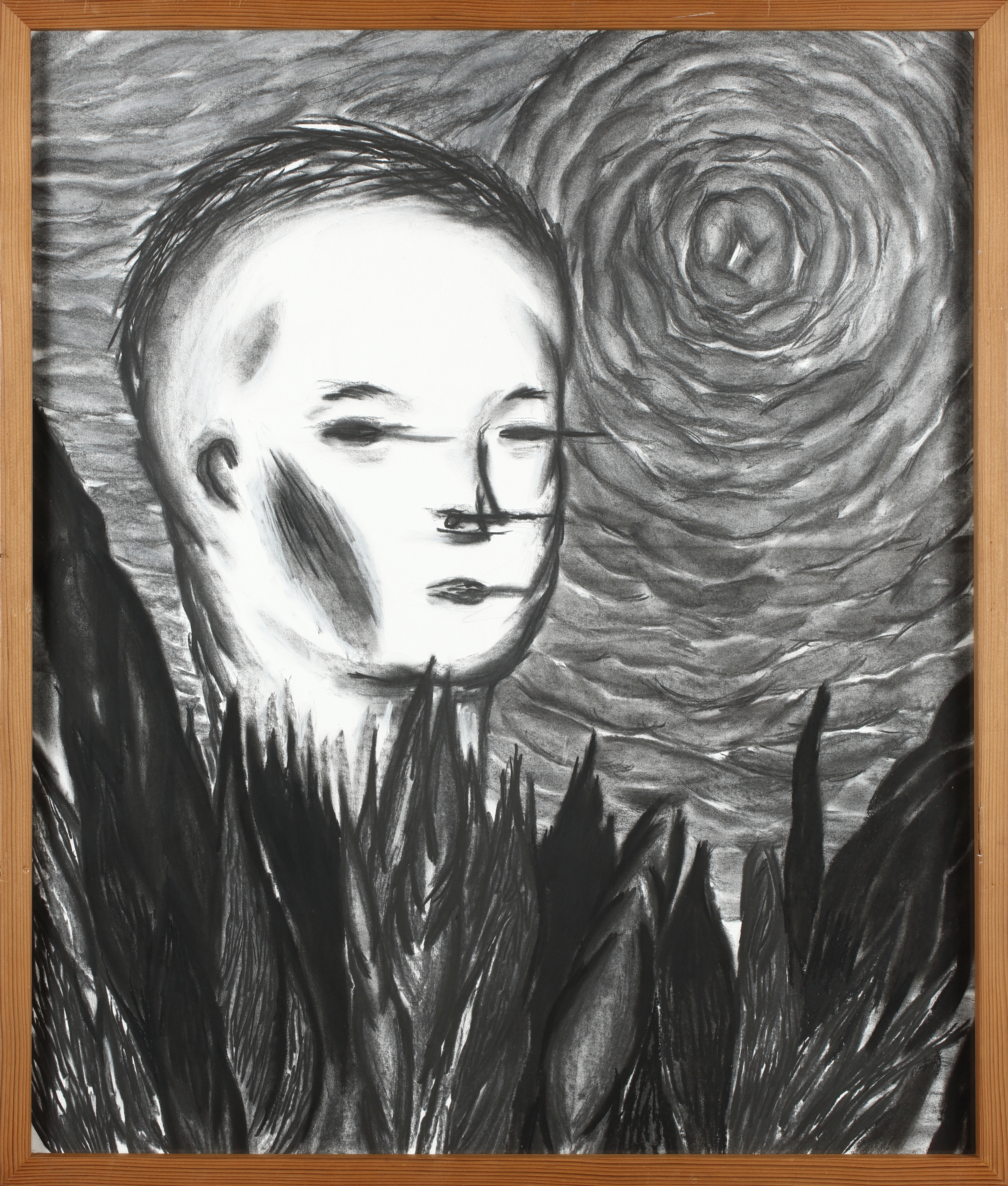 그날 밤, 검은 뿔, 덩이 That night, black horns, mass_charcoal on paper_87x73cm_2016