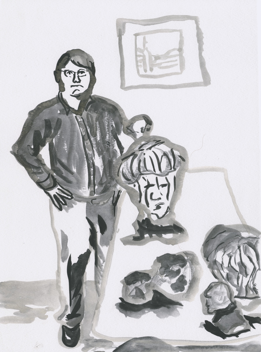 Nick, 2014, Ink on paper, 15 x 11 inches.