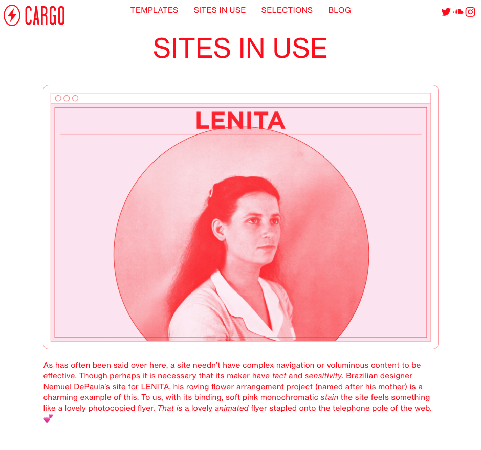 Cargo, Lenita by Grita Flower Truck website