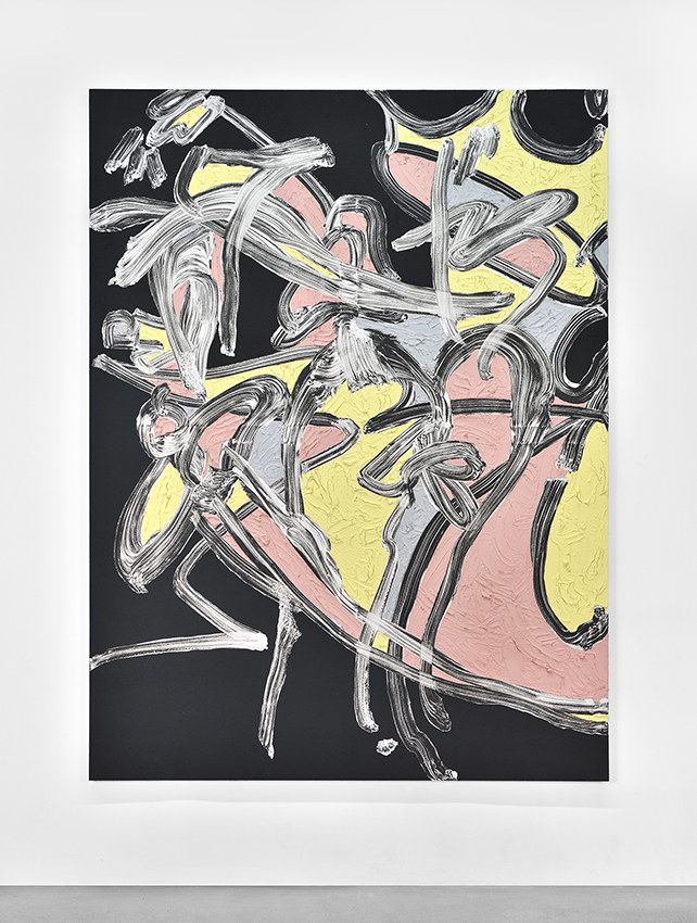 Abstract with legs 2020 Acrylique et mortier sur toile 240 x 180 cm