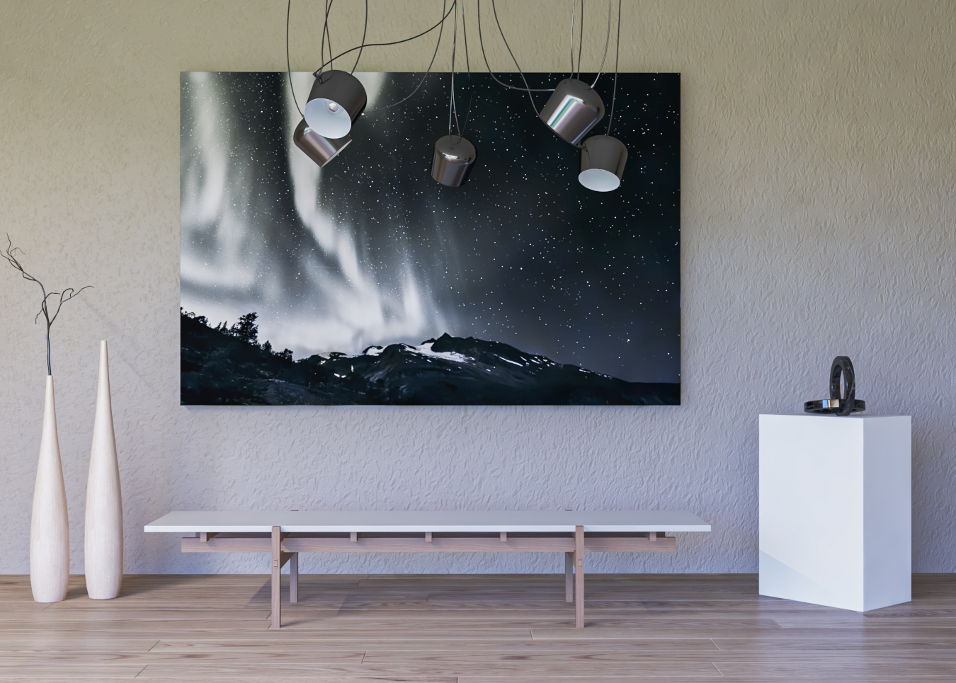 Northern Lights over Skjomen".