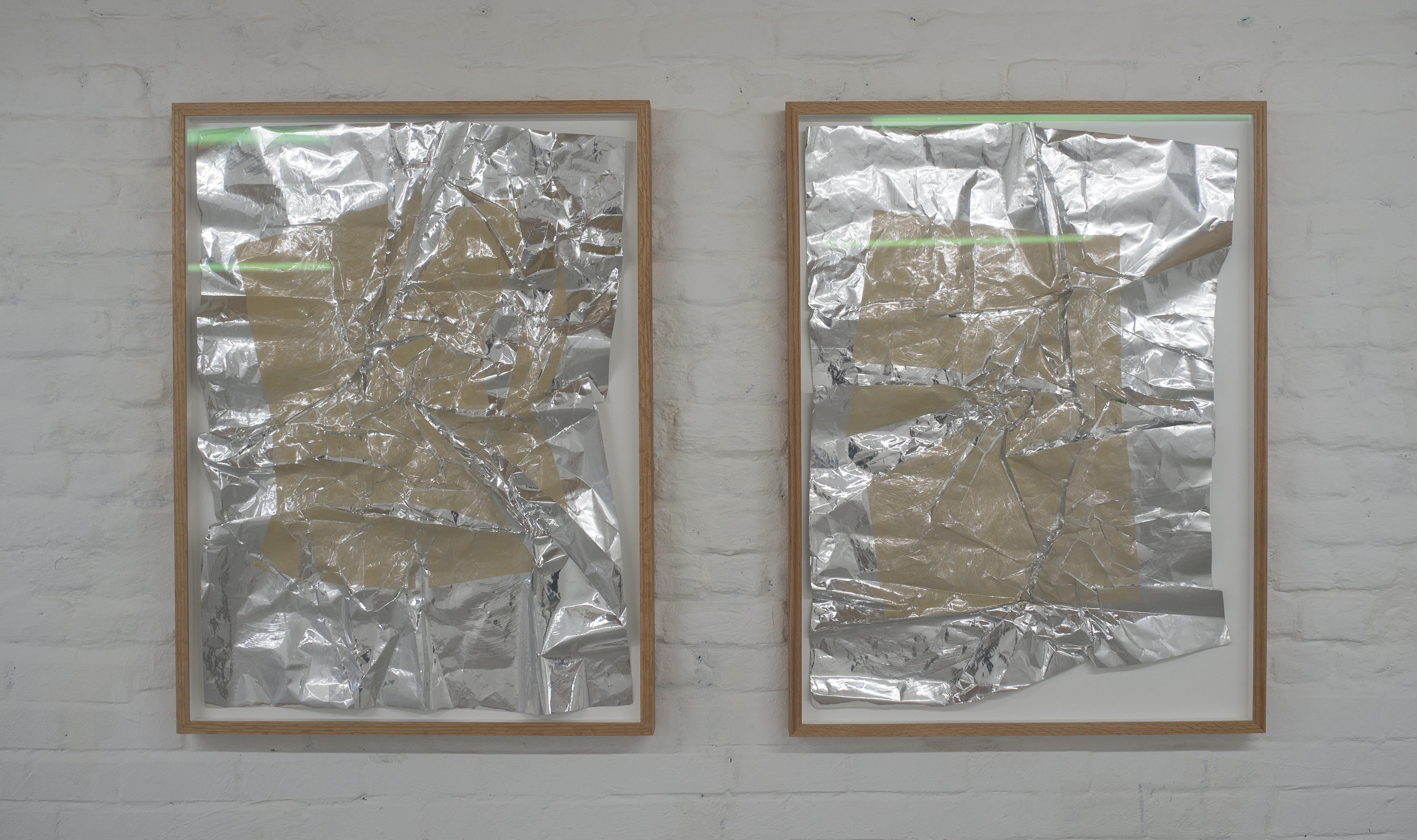 A few pounds of meat (2 opere), 2022, litografia stampata con calco tipografico su carta