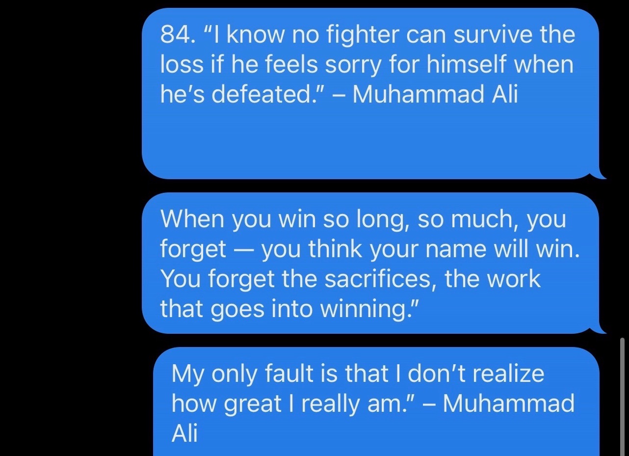 The quote we selected was just very personal for me at the time because of everything that happened with the previous collection. I couldn't feel sorry for me, for us I just had to regroup and prepare for the next battle.