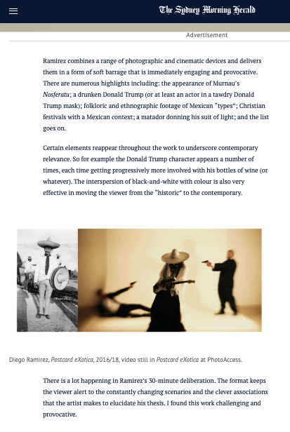 Review of my solo show Postcard eXotica by Peter Haynes, The Sydney Morning Herald, 2018