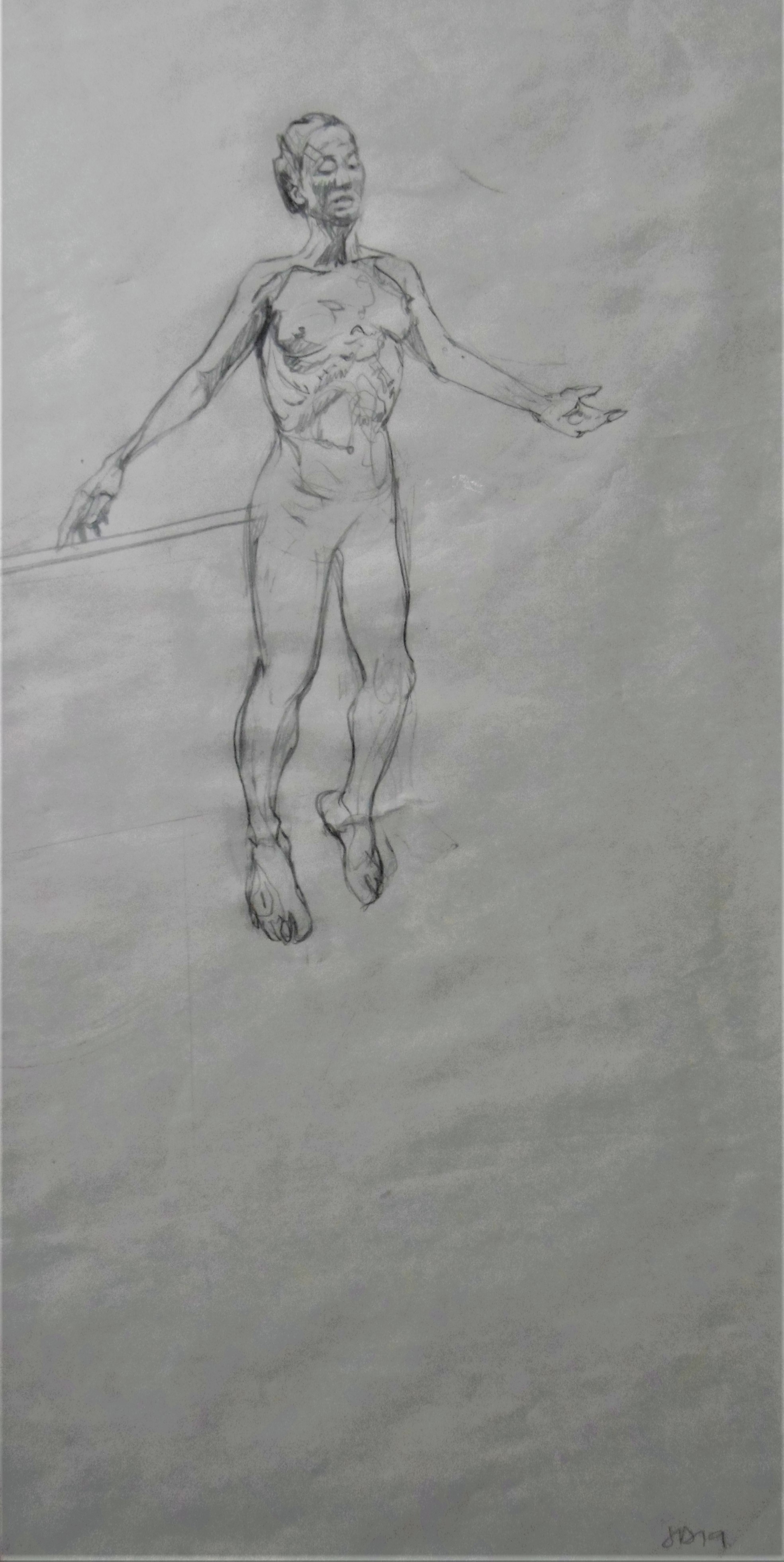 Walking the line V, pencil on paper, 45 x 28cm mounted, £75
