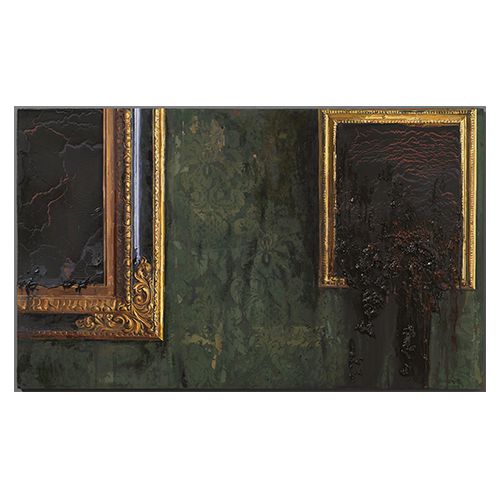 DOS PINTURAS MUDAS Olio e tempera su tavola, cm 60 x 100