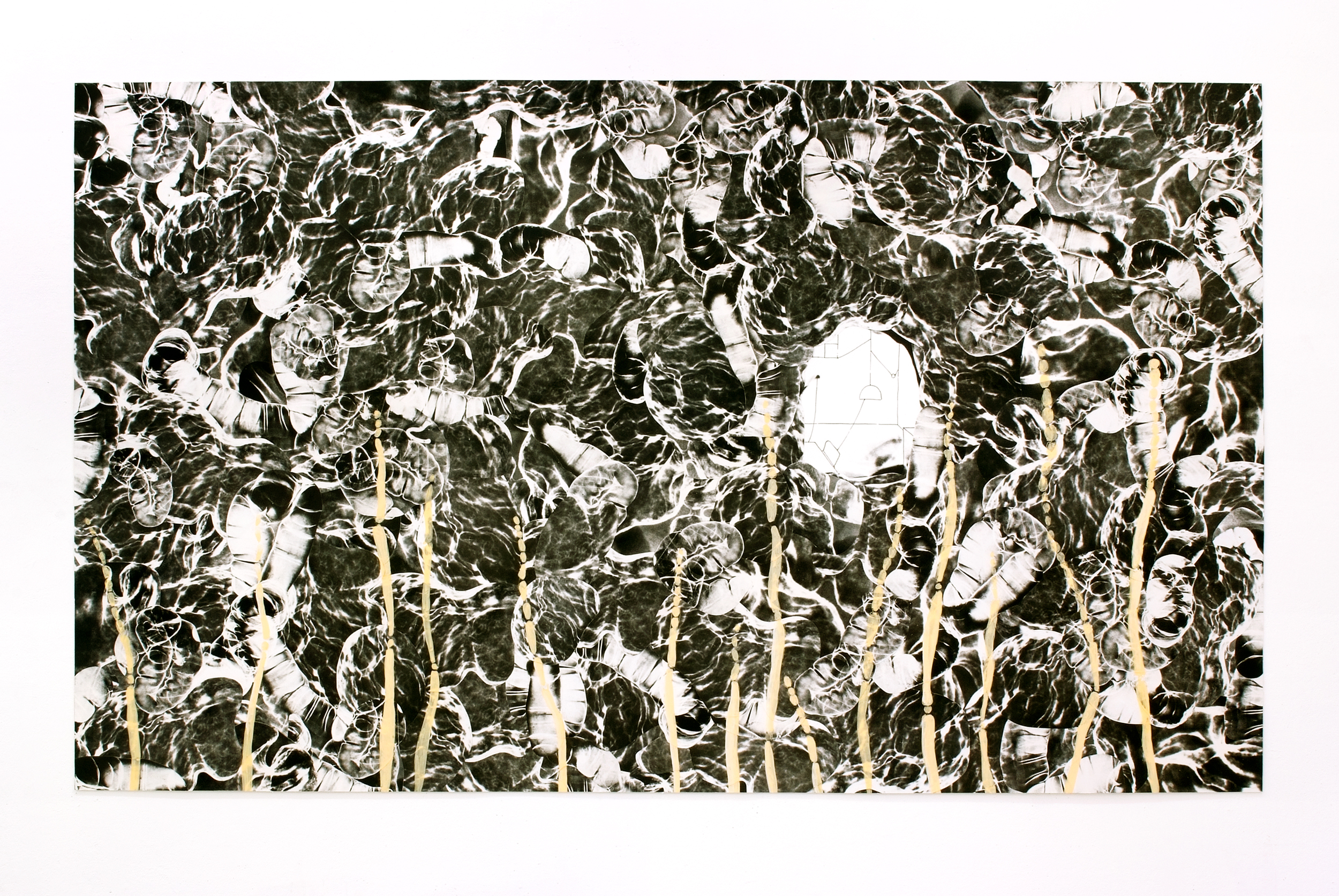 Absolute Anonyme III, 2008 Collage, gouache pen on paper 148 x 250 cm