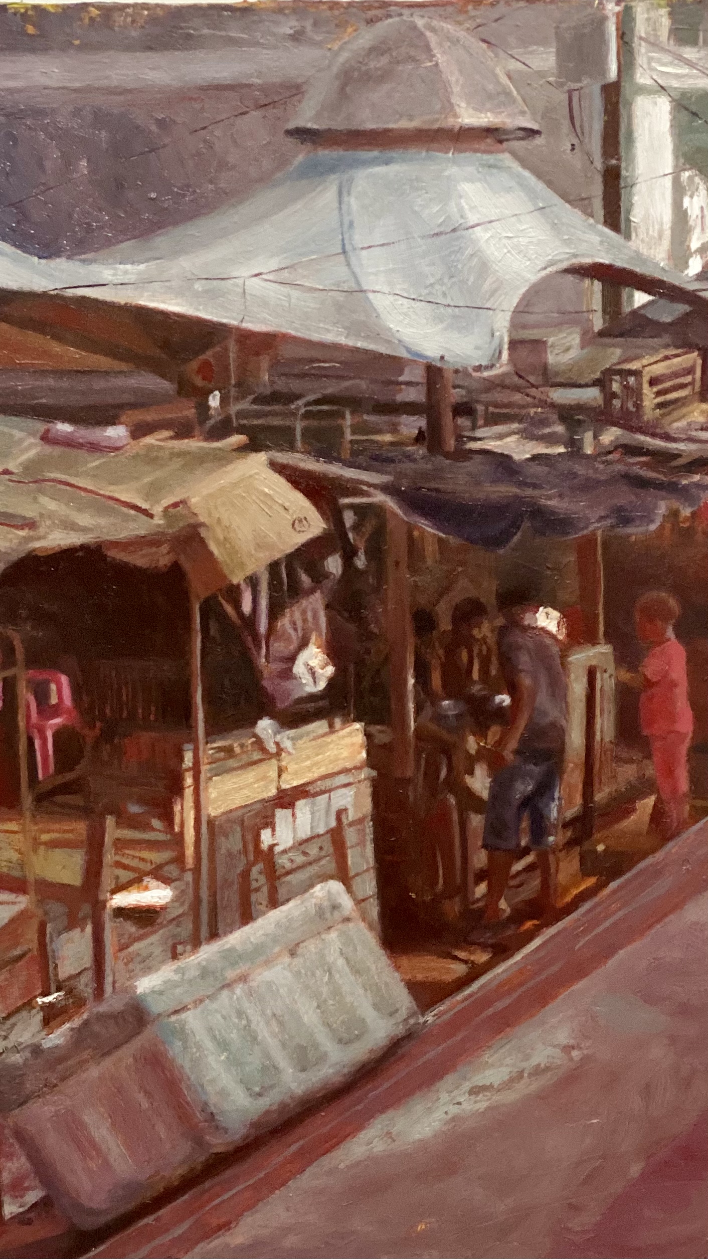 Margem, 2023. Técnica mista sobre tela (acrílica e oleo), 30 x 20 x 3,5 cm. 