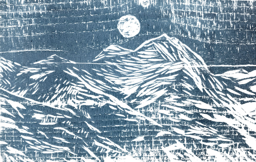Northern Lights, woodcut