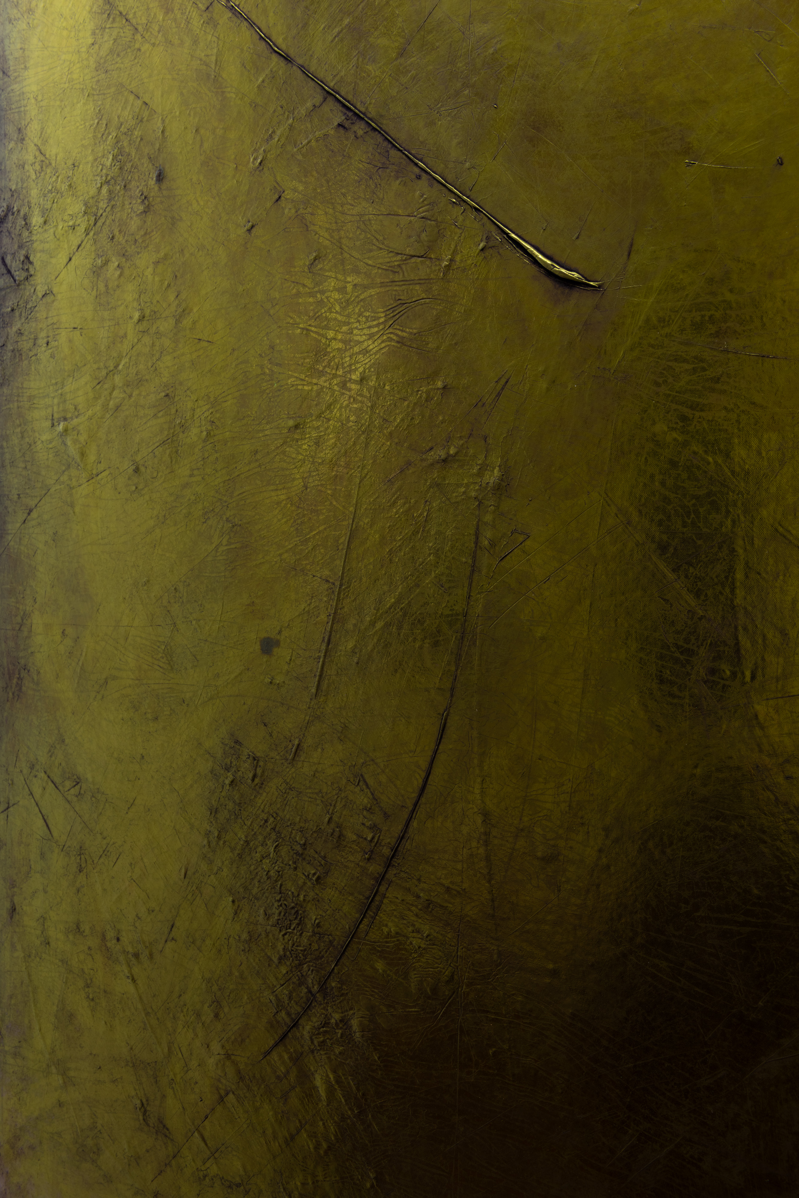 Mineral Painting (Crystals, fabrics and fields), Bronze, Azurite, Tyrian, Acrylic on Linen, 123 x 96cm. Photo: Laura Moore 	